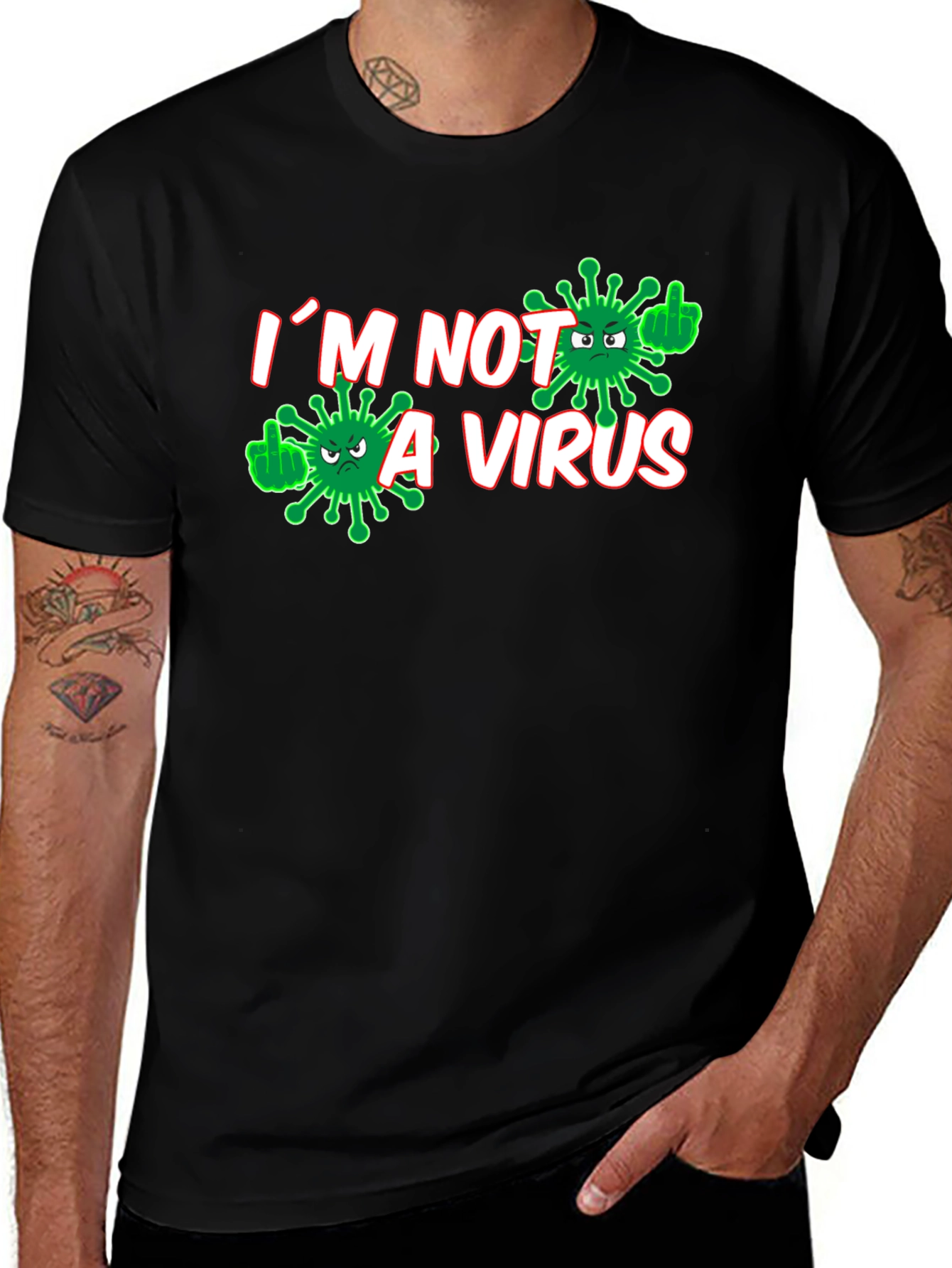 Variant 12 of I'm Not A Virus Graphic T-Shirt - Anti-Virus Humor