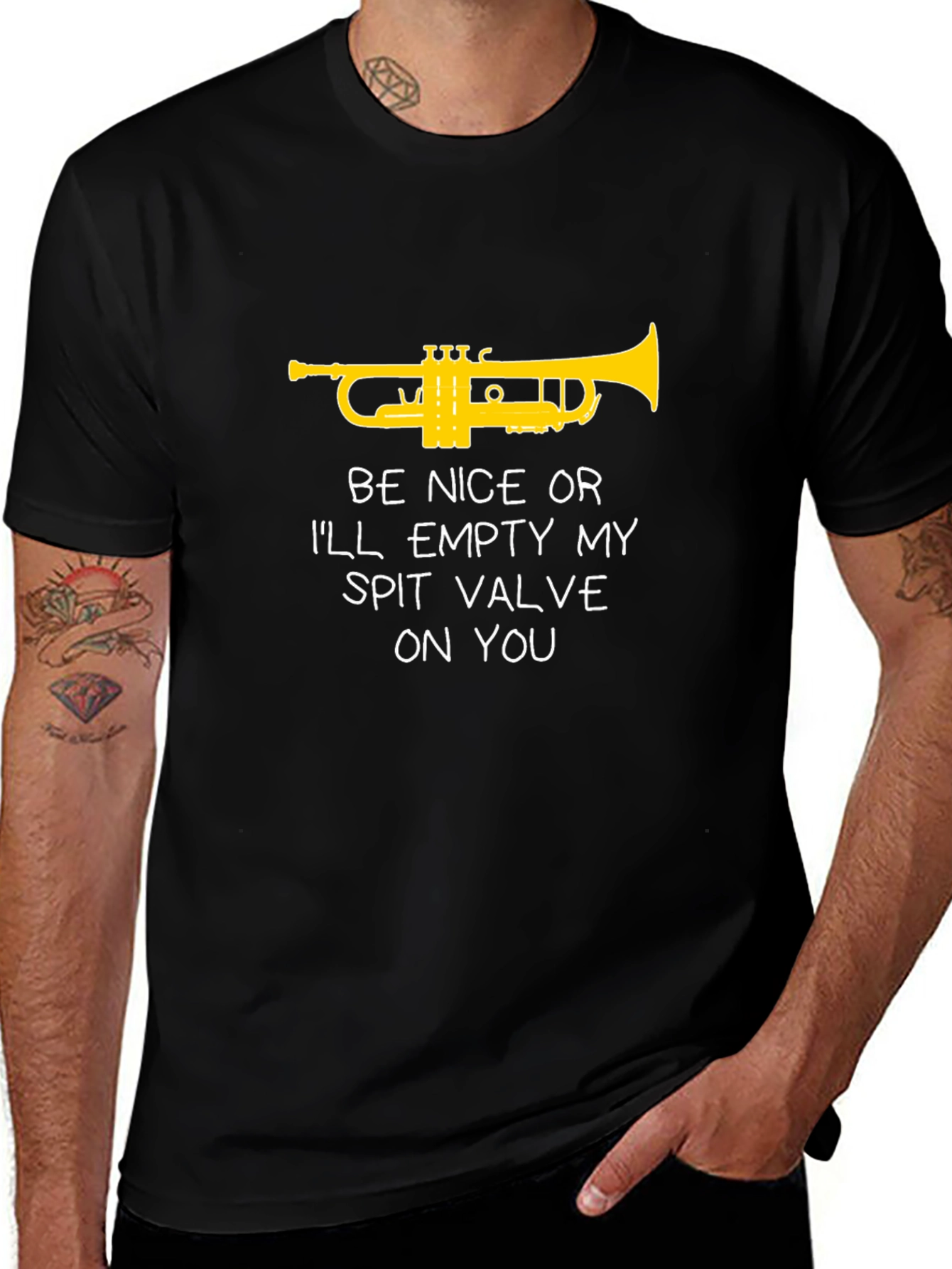 Variant 22 of Funny Trumpet T-Shirt - Spit Valve Warning