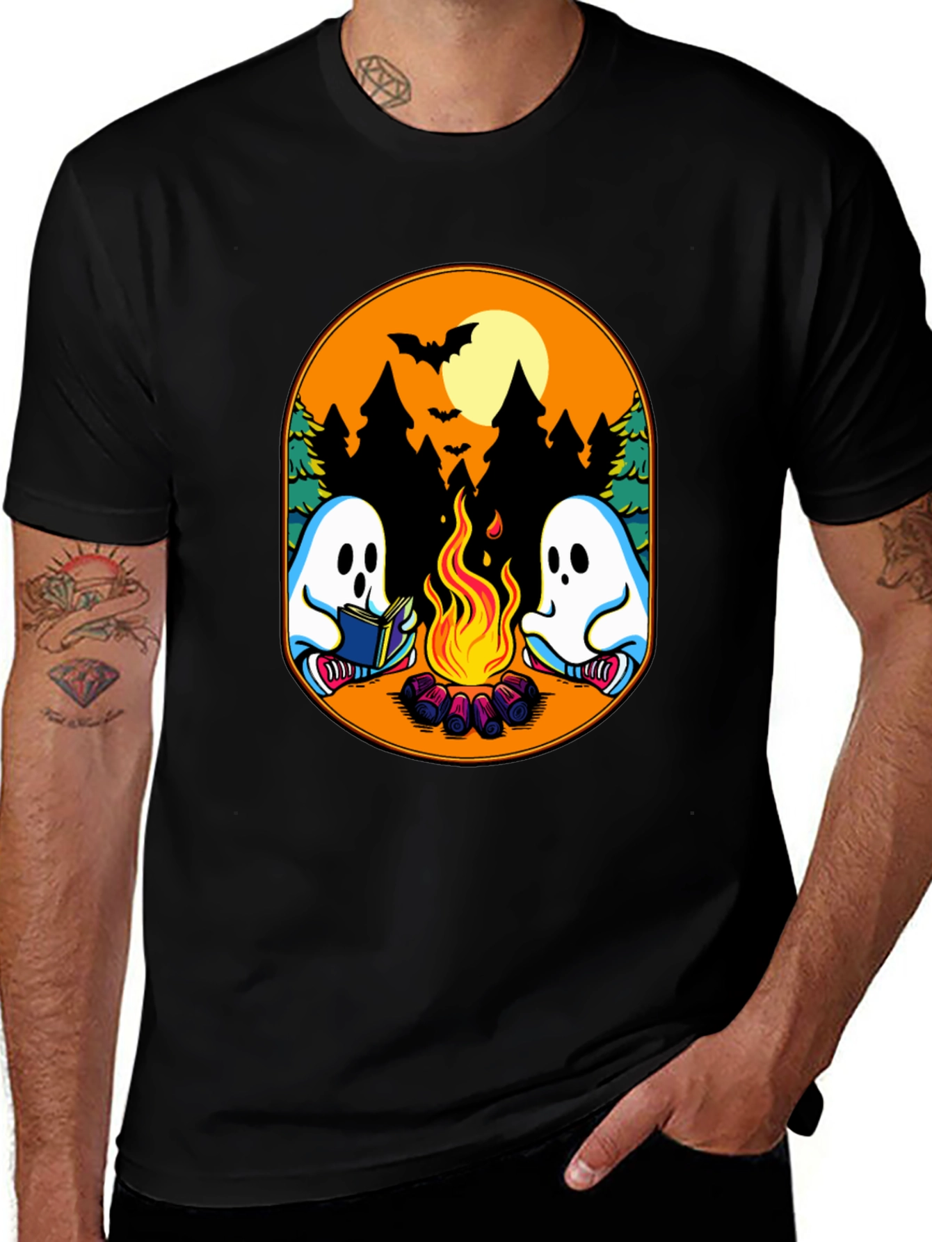 Variant 20 of Campfire Ghost Graphic T-Shirt - Spooky Season