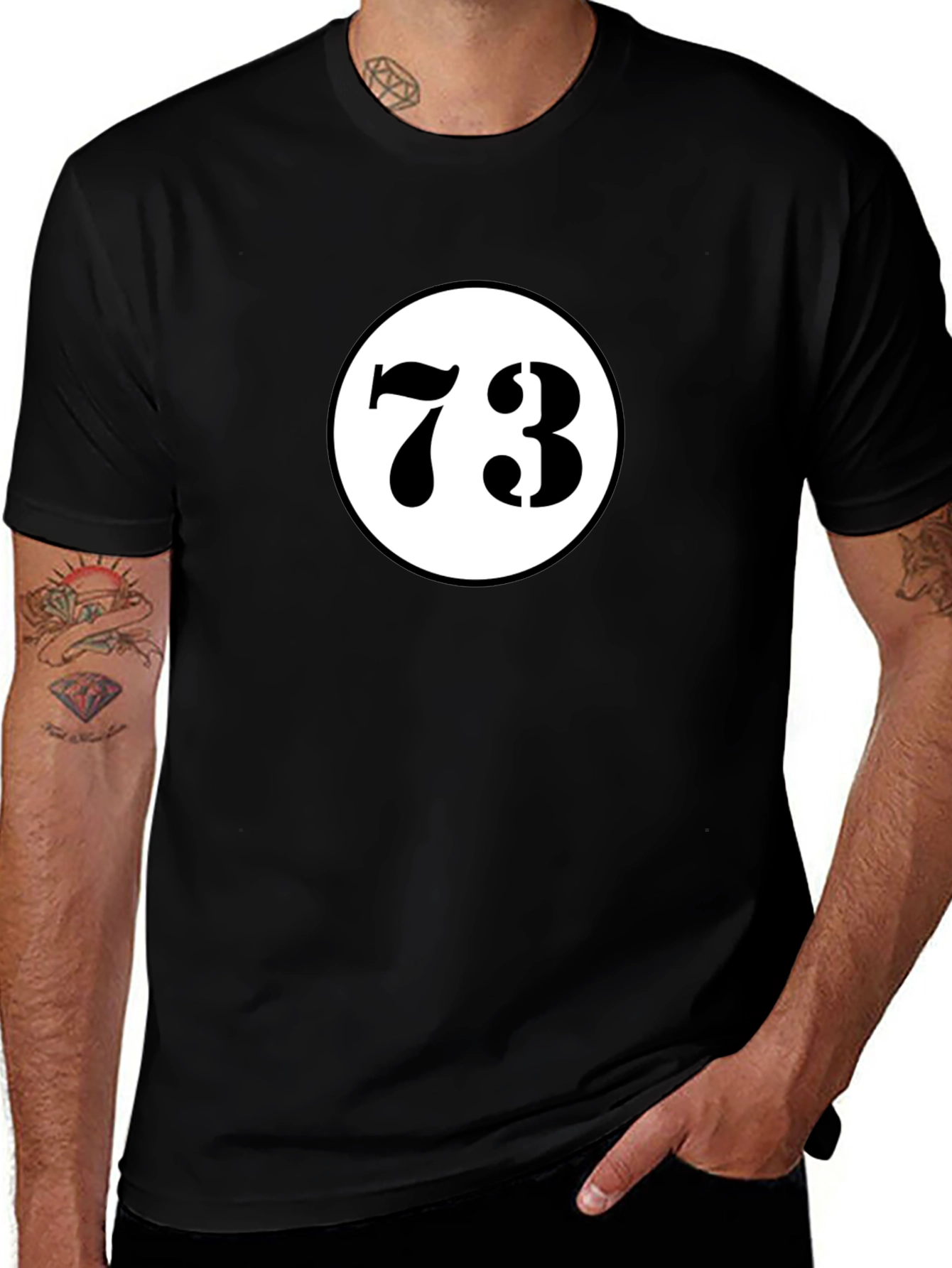 Variant 22 of Lucky Number 73 Black T-Shirt