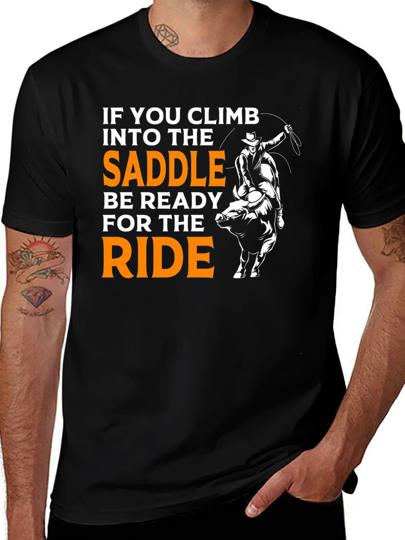 Variant 6 of Rodeo Ready T-Shirt: Climb Into The Saddle!