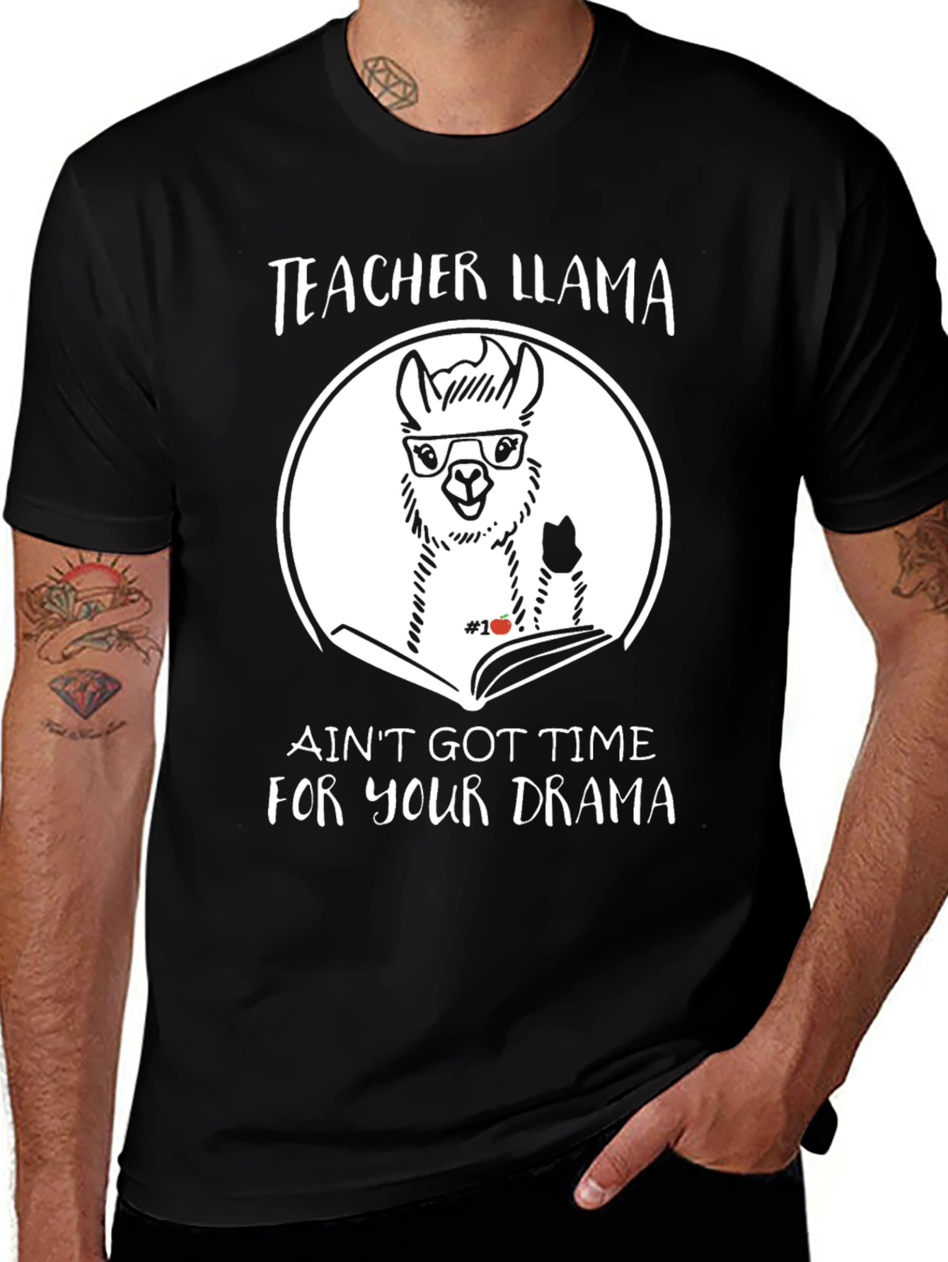 Variant 25 of Teacher Llama Graphic Tee - No Time for Drama!