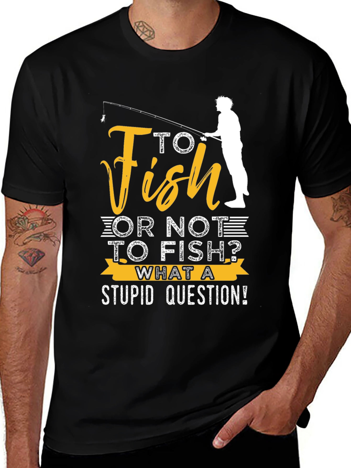 Variant 13 of Funny Fishing T-Shirt: "To Fish or Not to Fish?"