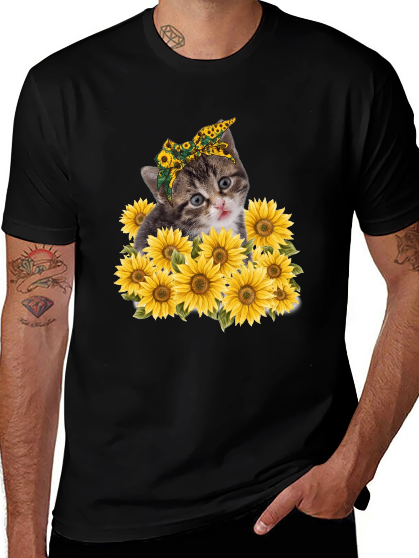 Variant 15 of Sunflower Kitten T-Shirt - Unisex Graphic Tee