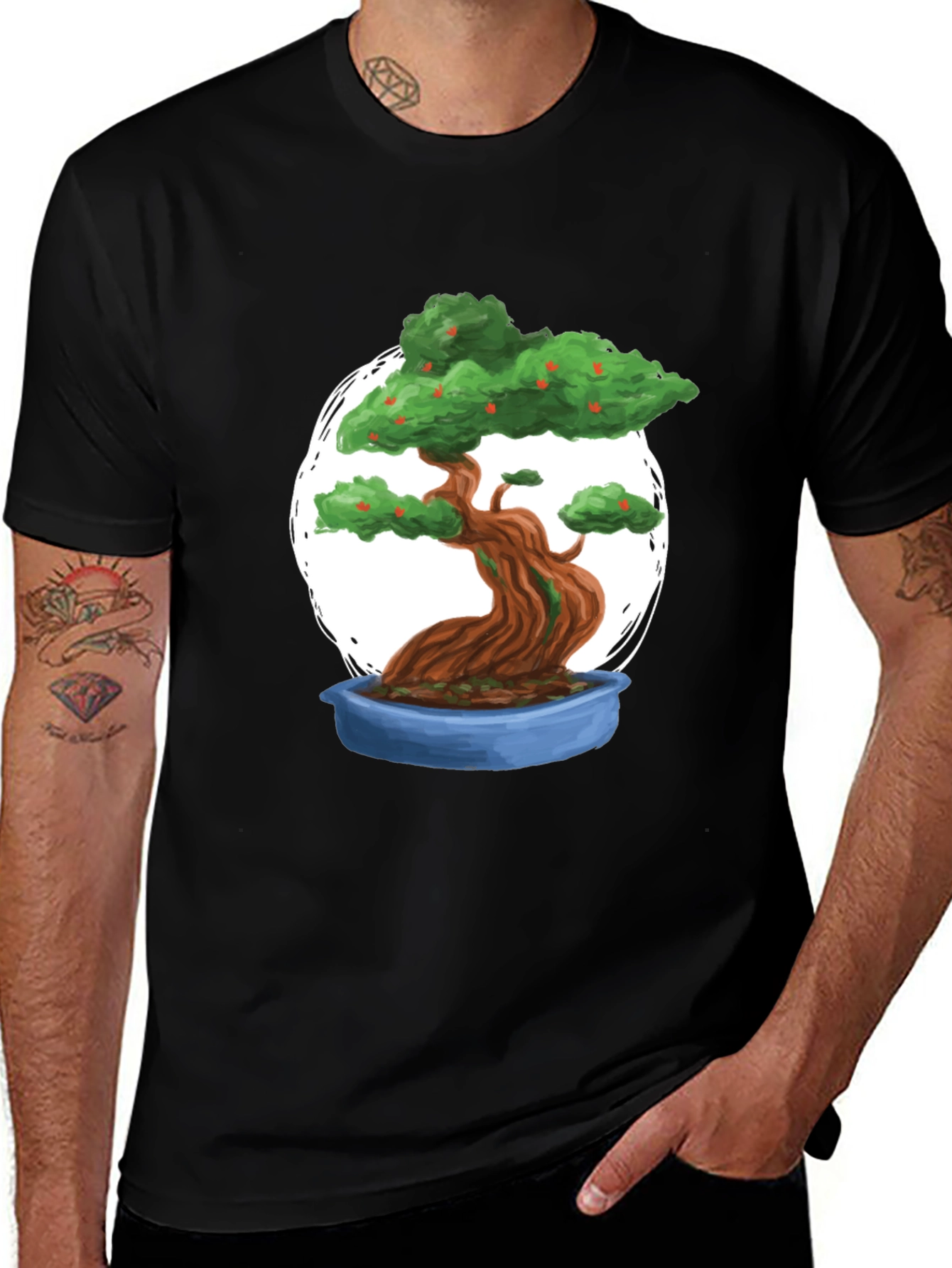 Variant 10 of Bonsai Tree Graphic Tee - Cool Nature Design
