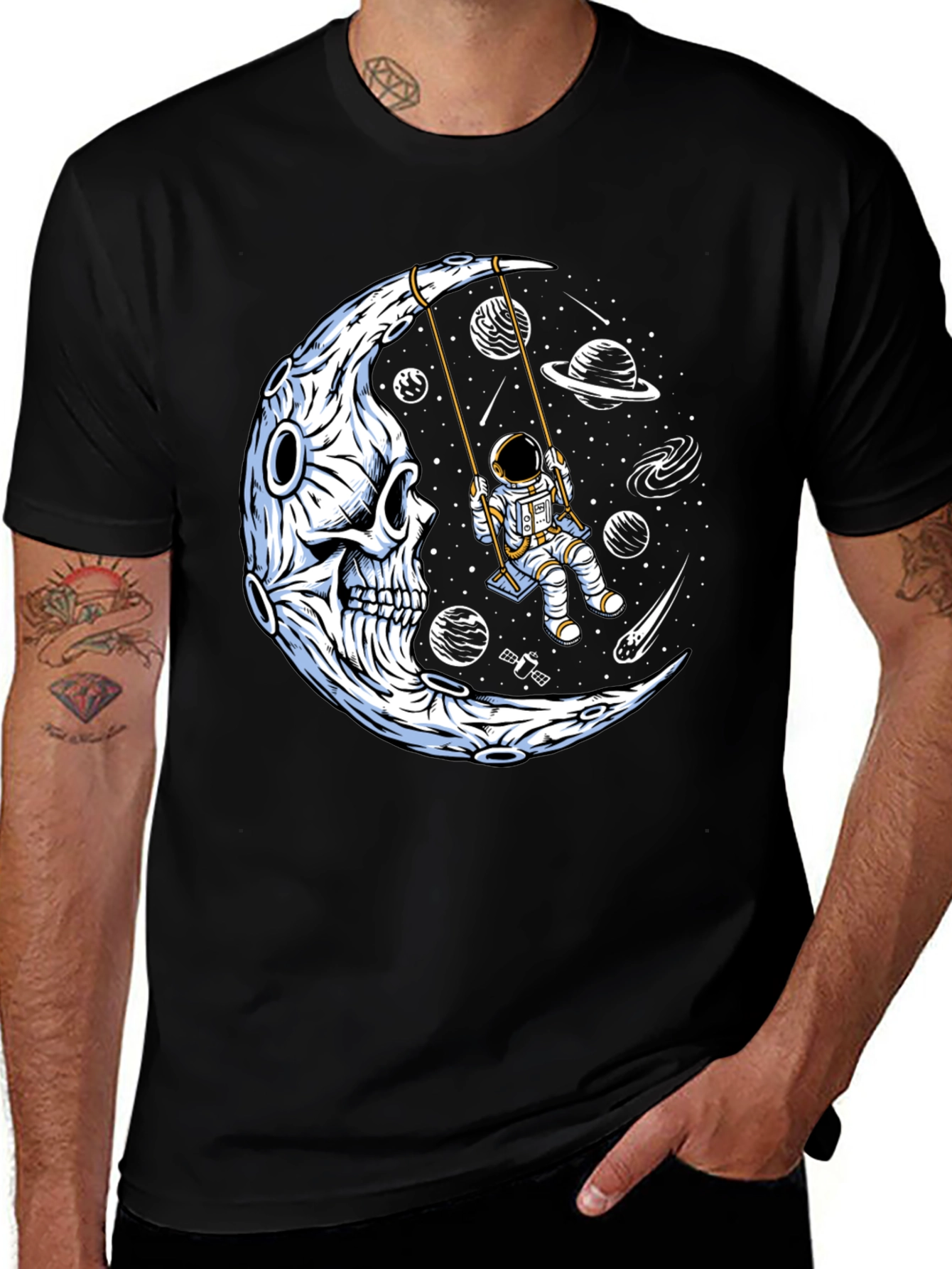 Variant 24 of Astronaut Skull Moon Graphic T-Shirt