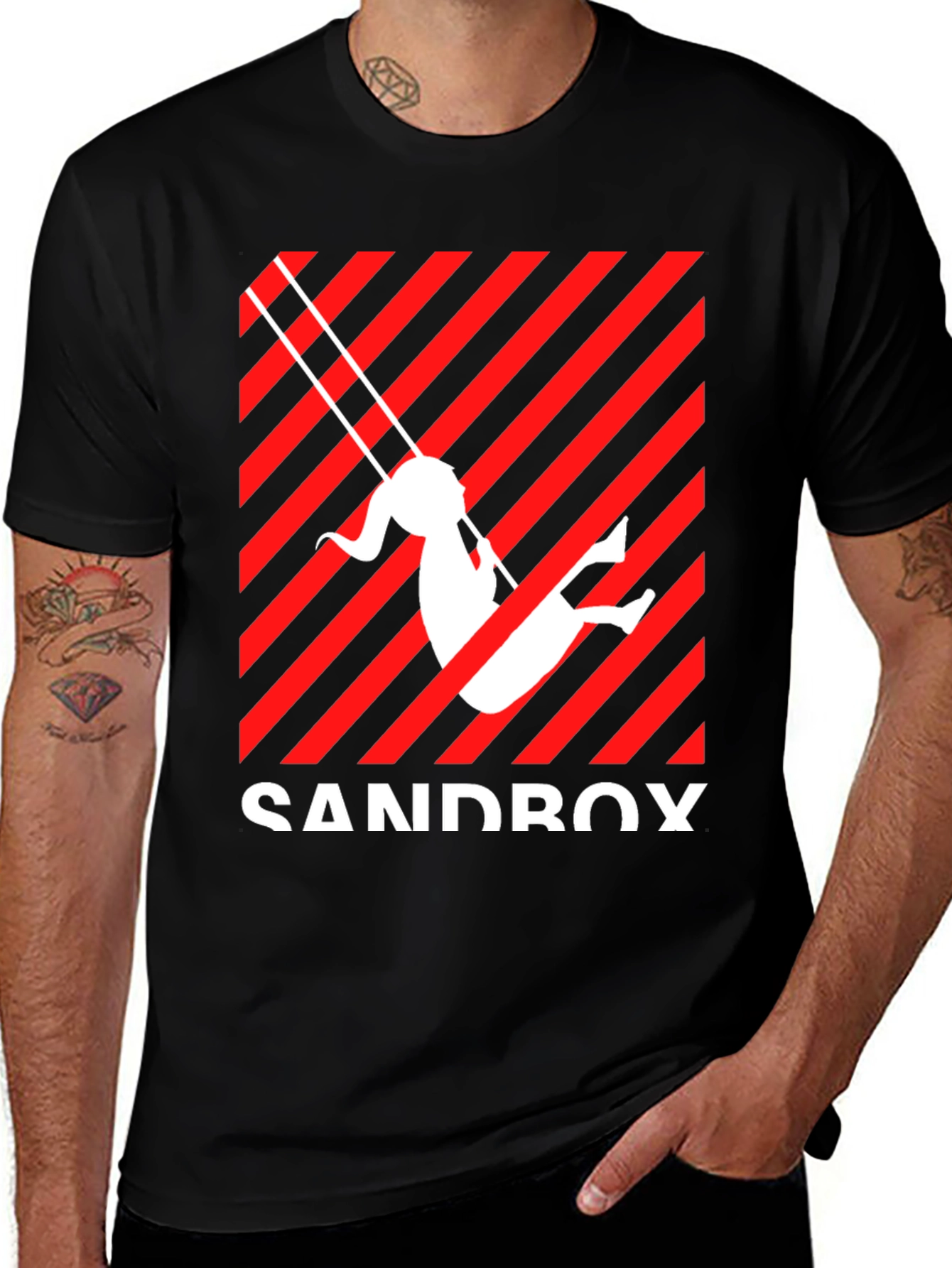Sandbox Girl Swing Black T-Shirt
