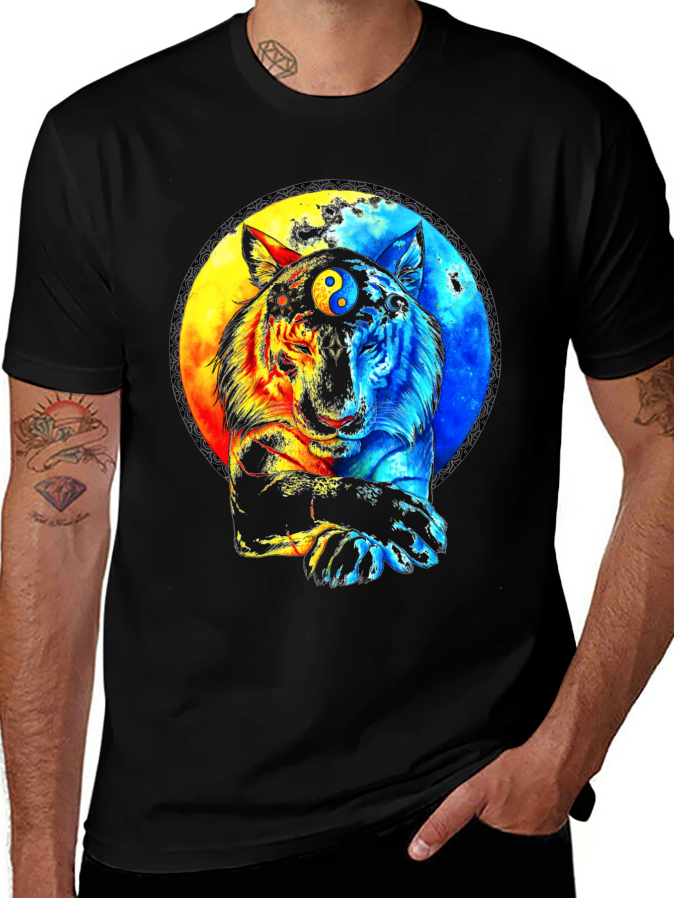 Variant 28 of Yin Yang Tiger Graphic T-Shirt