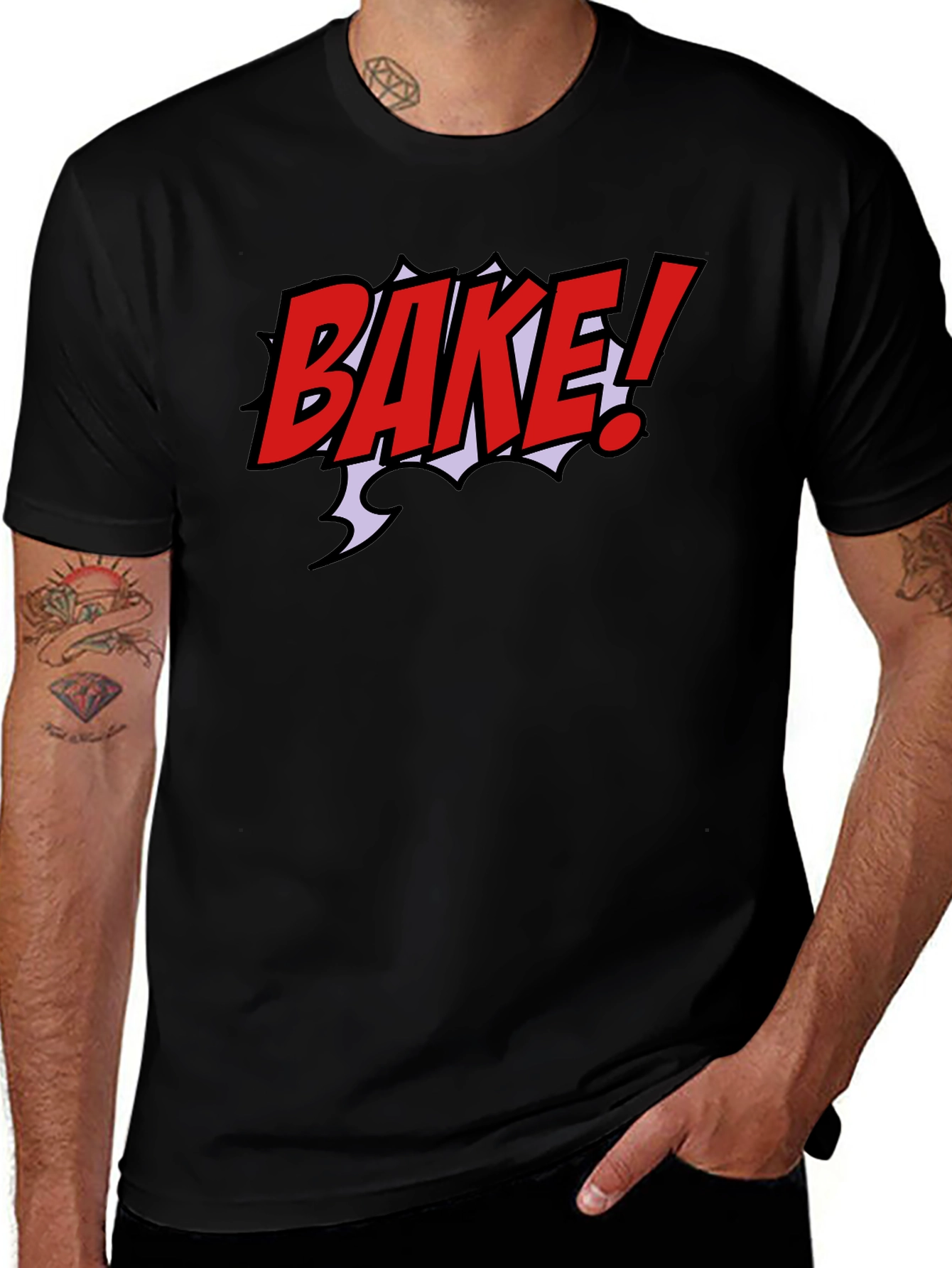 Variant 22 of Bake! Graphic T-Shirt - Black Cotton Blend Tee