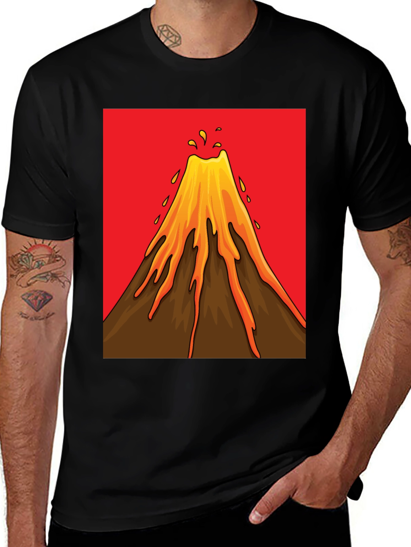Variant 13 of Volcano Graphic T-Shirt - Erupting Style!