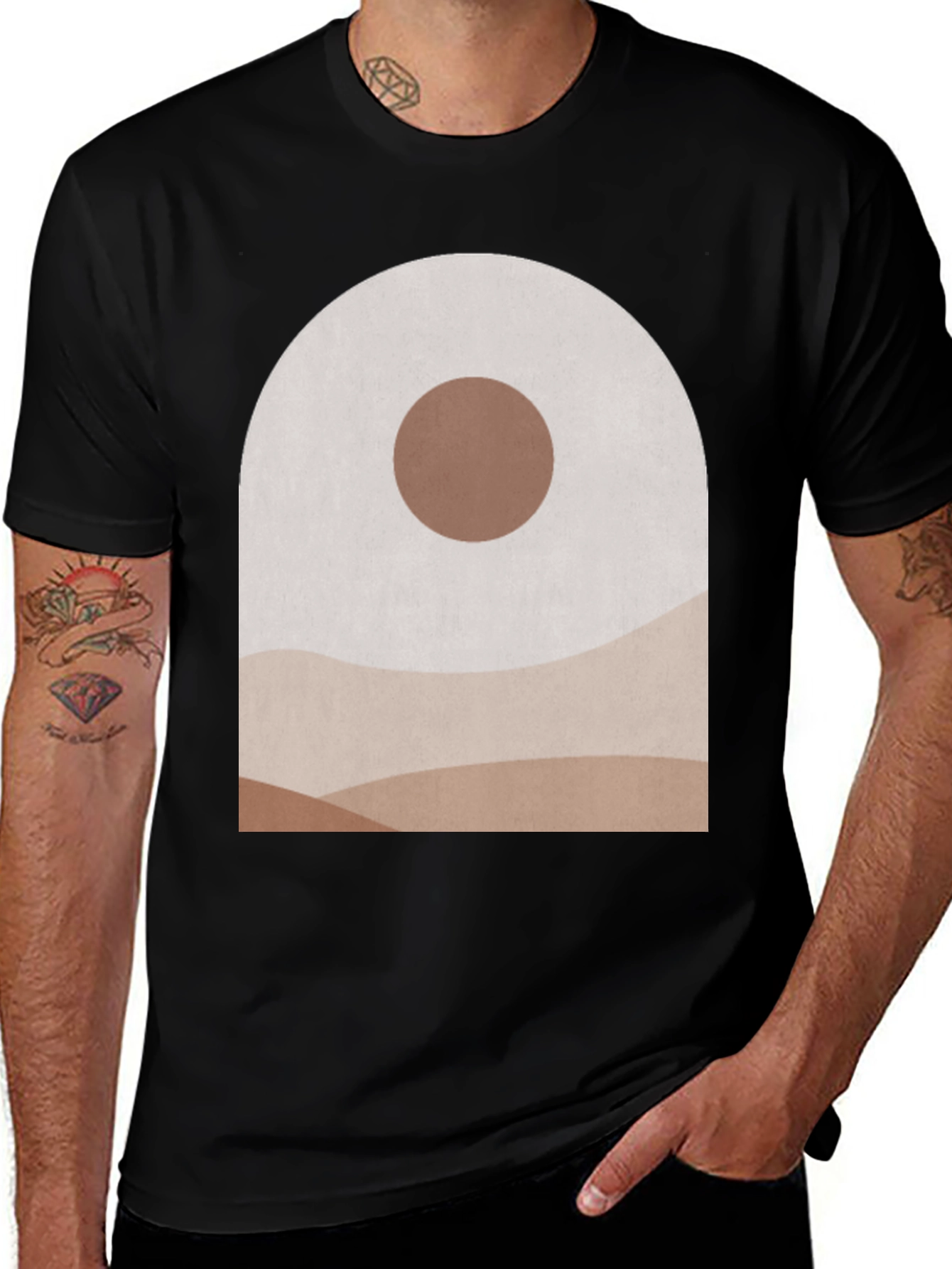 Variant 2 of Abstract Landscape Graphic Tee - Modern Art T-Shirt