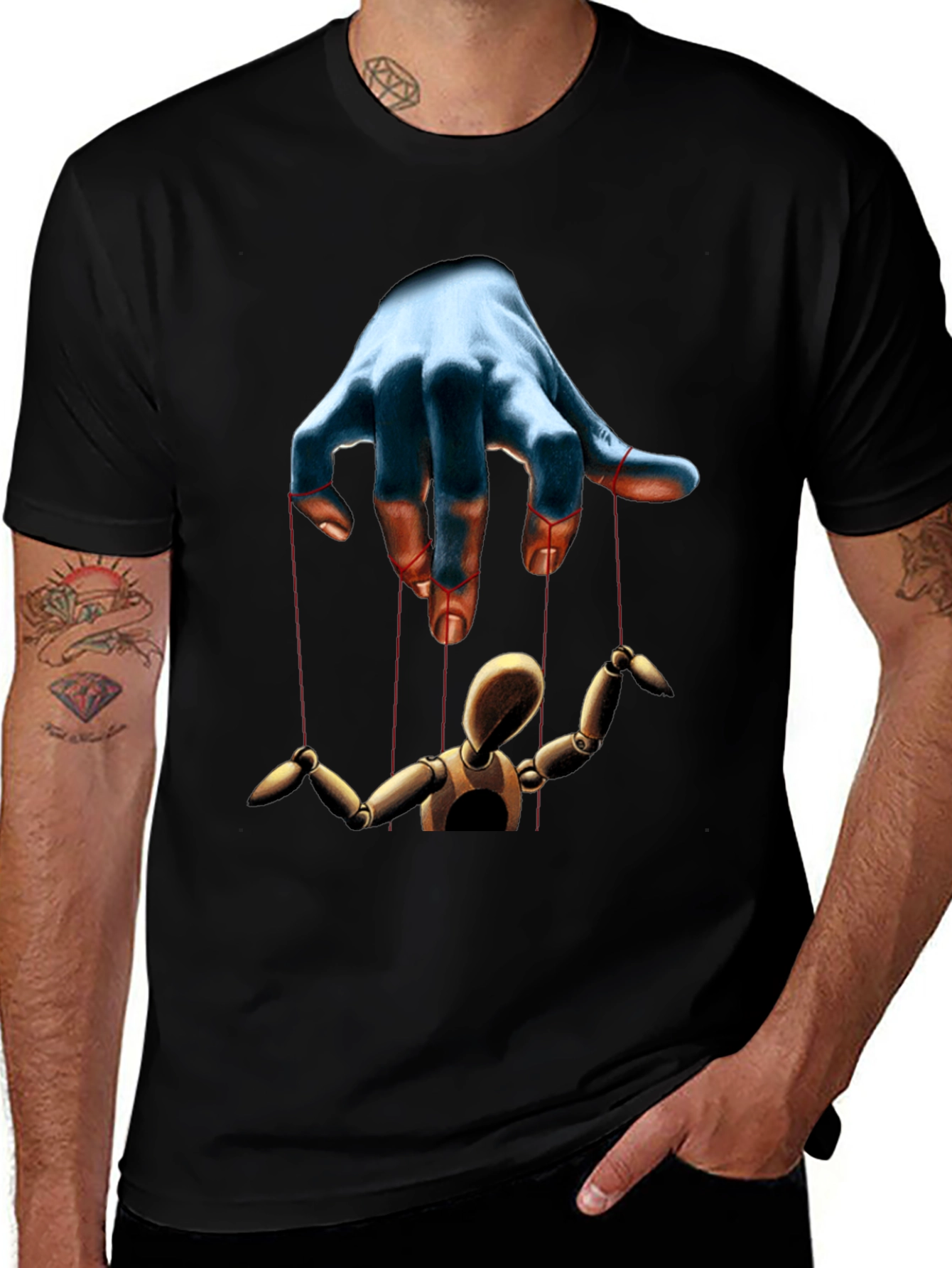 Variant 3 of Puppet Master Graphic Tee - Black Cotton T-Shirt