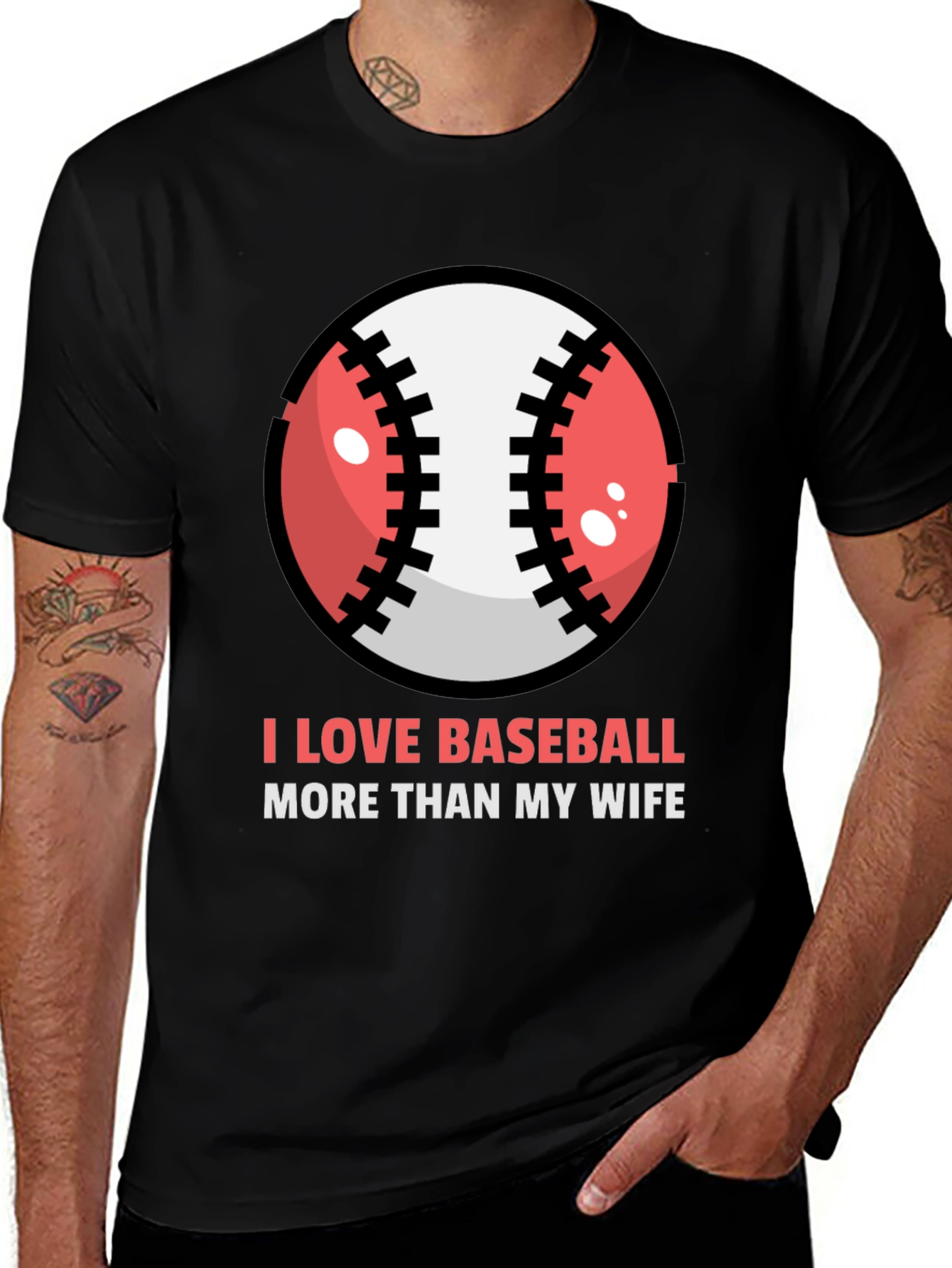 Variant 16 of I Love Baseball T-Shirt - Funny Sports Tee