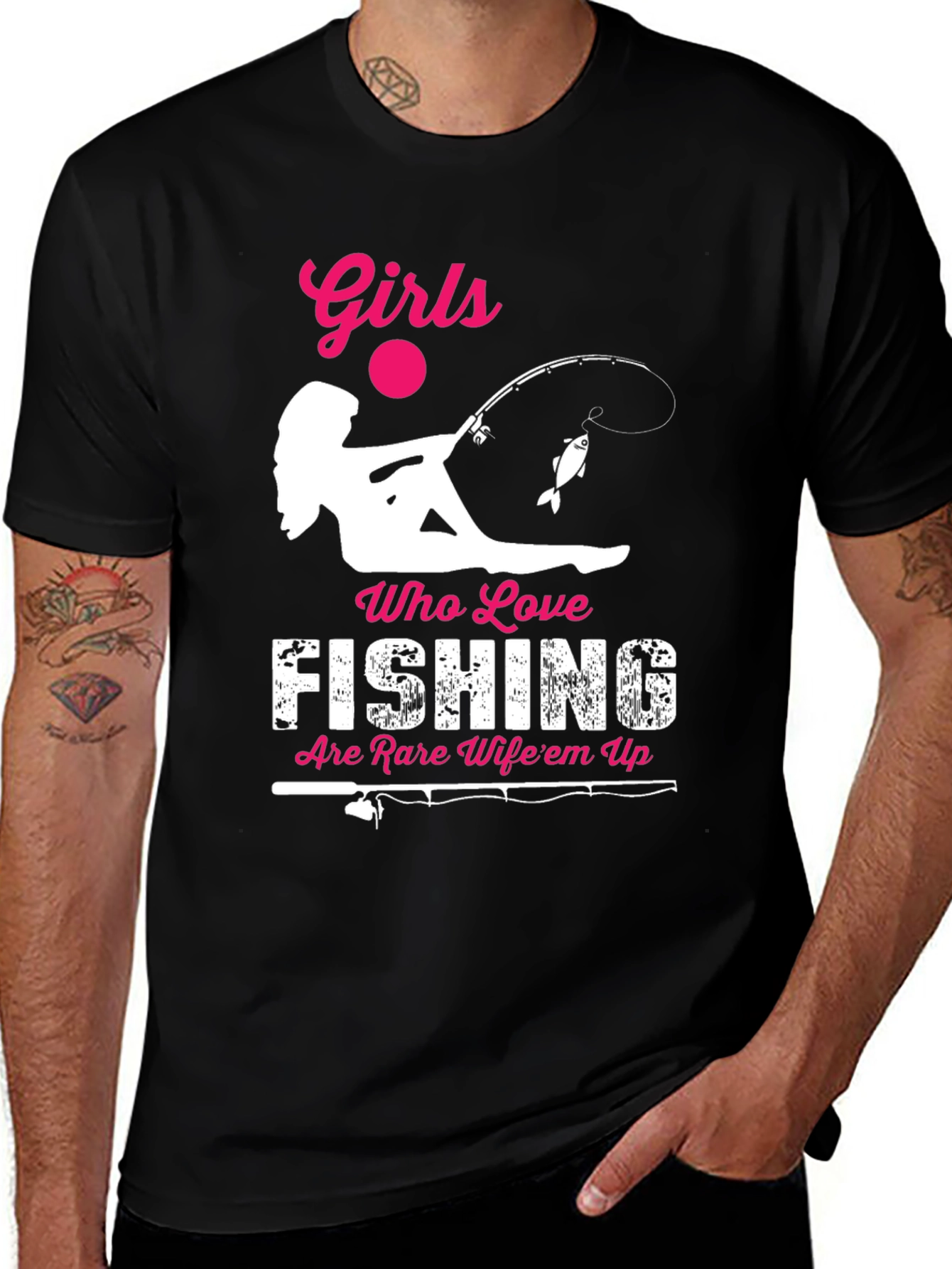 Variant 2 of Girls Who Love Fishing Graphic T-Shirt