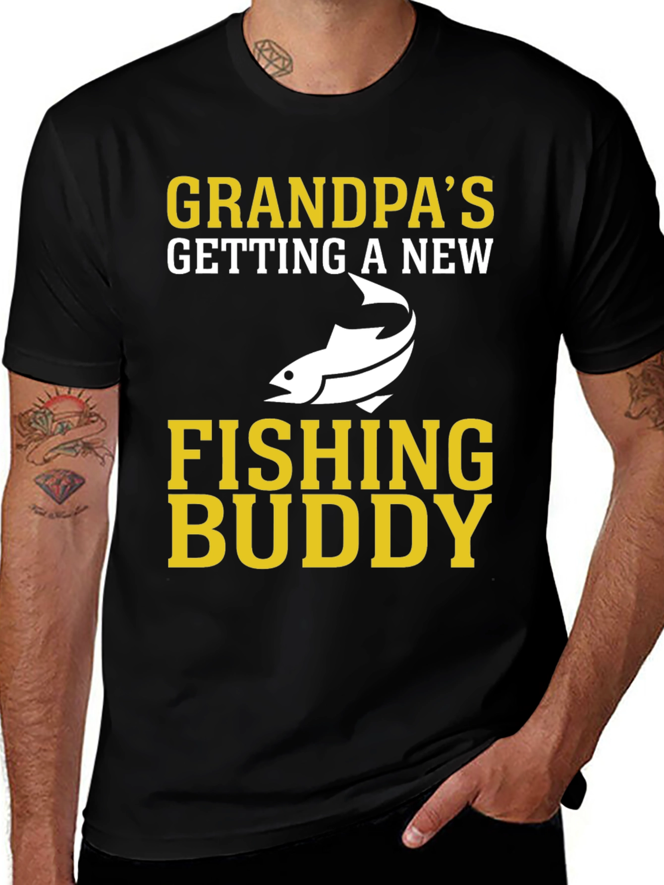 Variant 25 of Grandpa's New Fishing Buddy Graphic T-Shirt