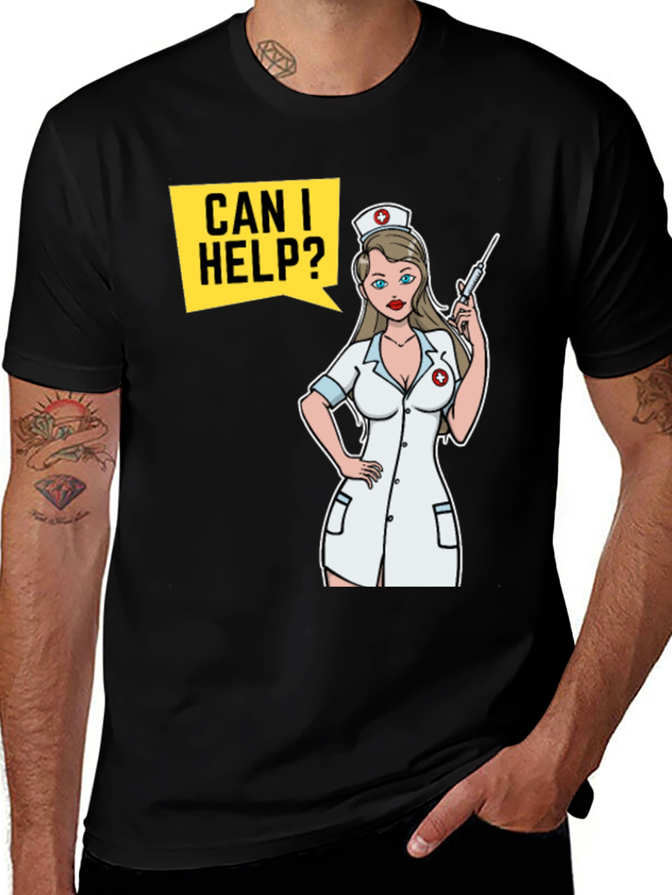 Variant 29 of Humorous Nurse Cartoon T-Shirt