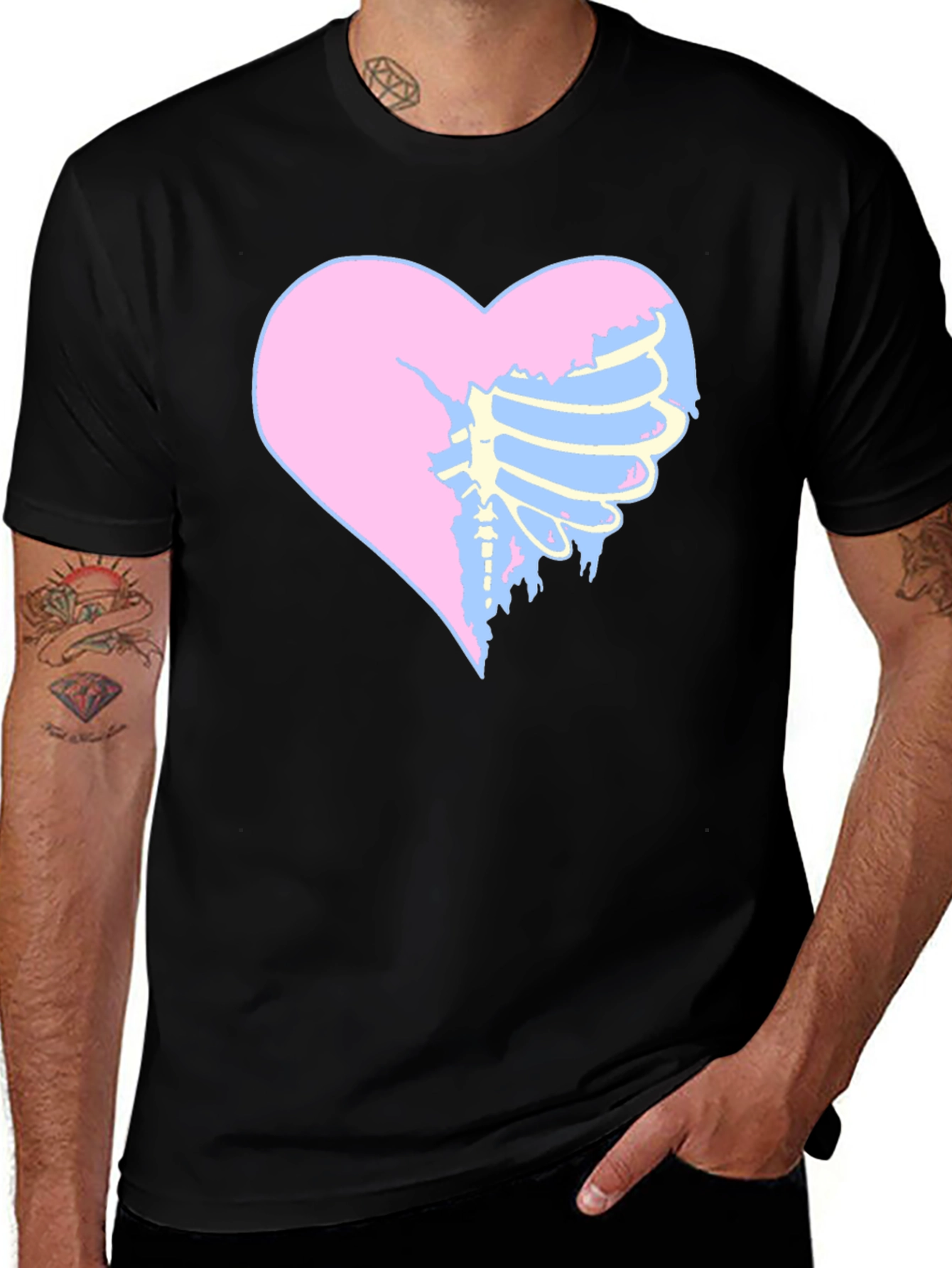 Variant 22 of Heart Anatomy Graphic T-Shirt - Black
