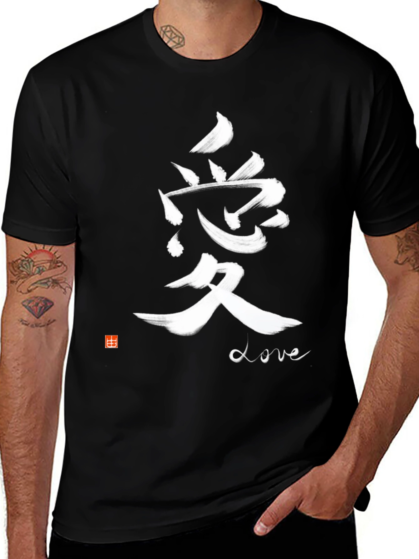 Love Kanji Graphic Tee - Black