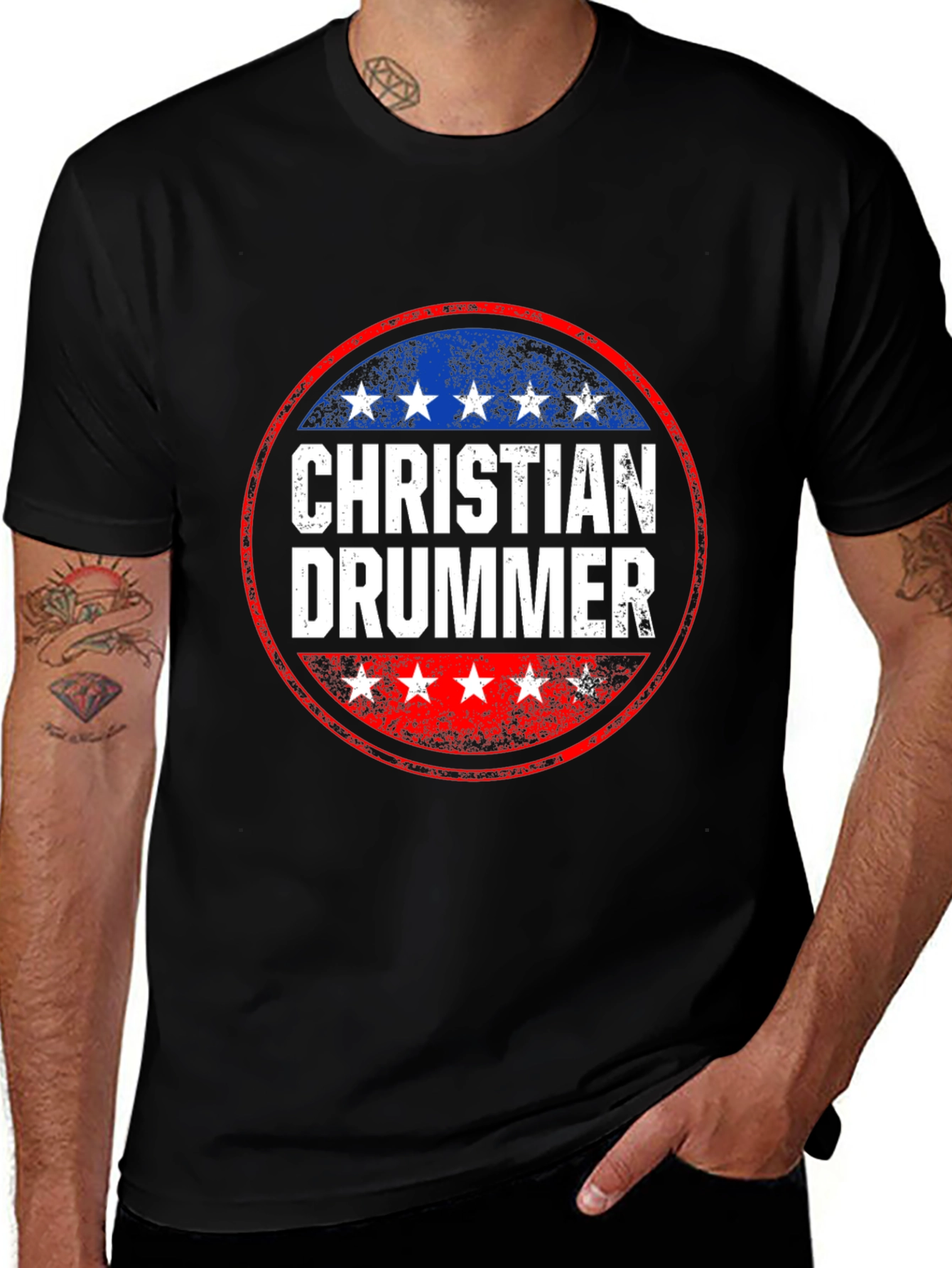 Christian Drummer Graphic T-Shirt