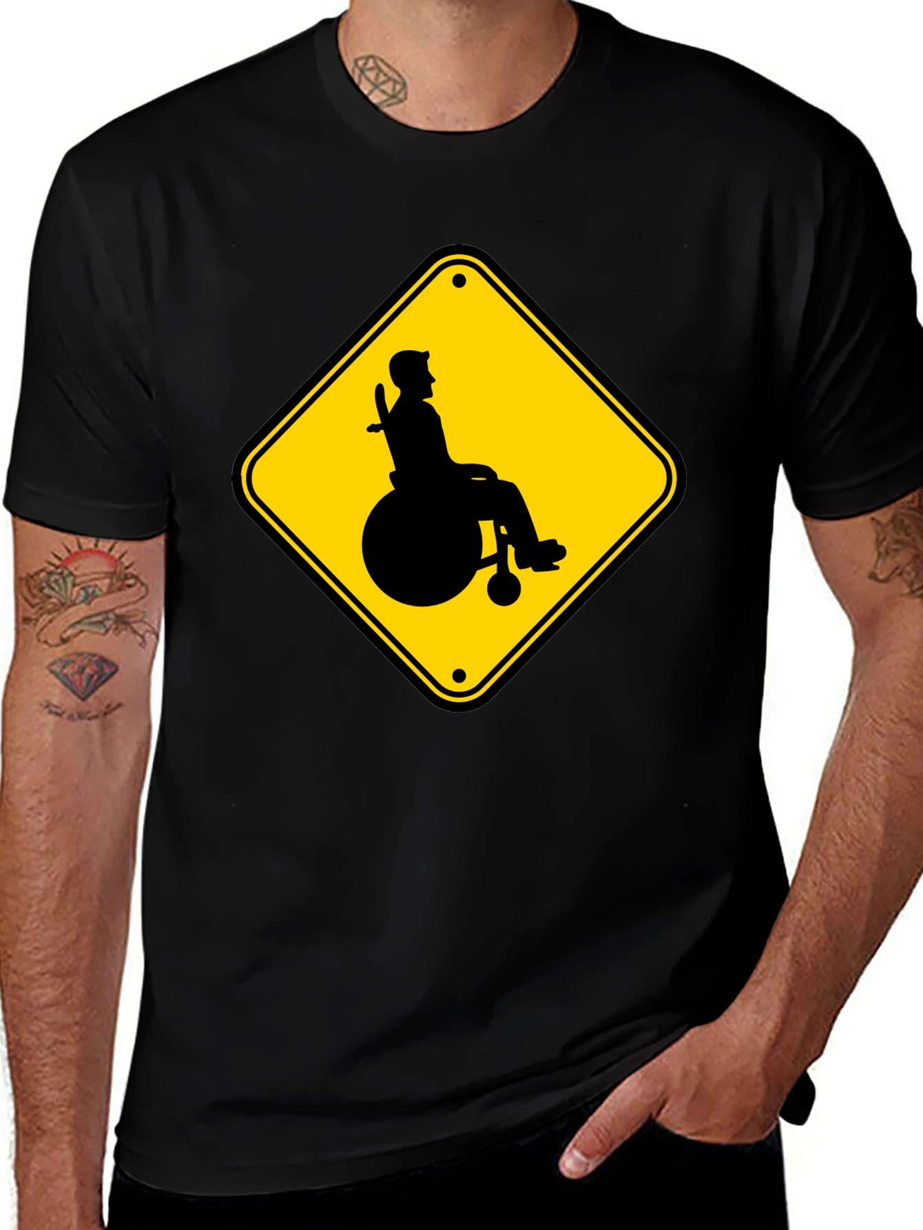Variant 24 of Wheelchair Sign T-Shirt - Accessibility Awareness Tee