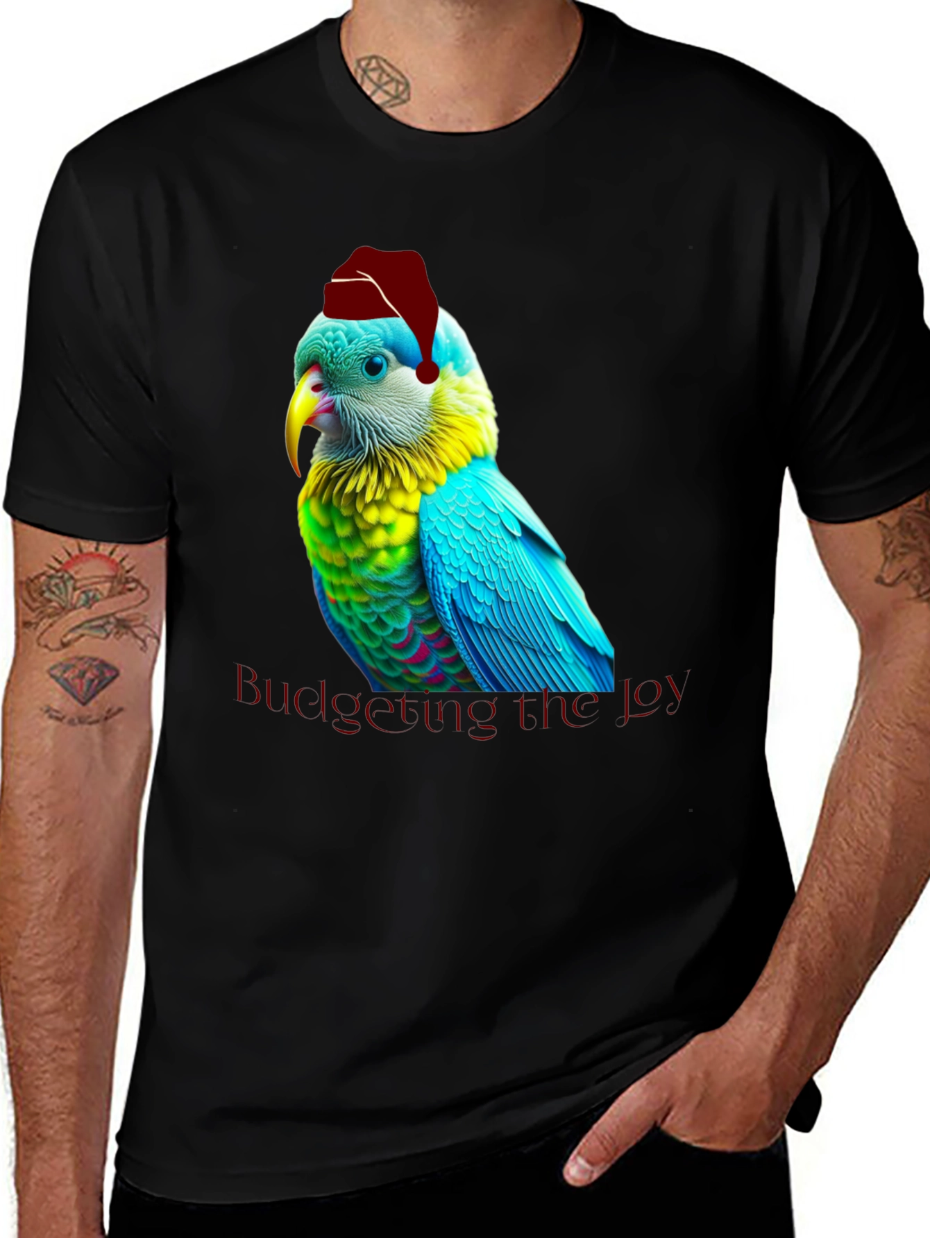 Variant 24 of Festive Parrot Graphic Tee - Holiday Cheer!