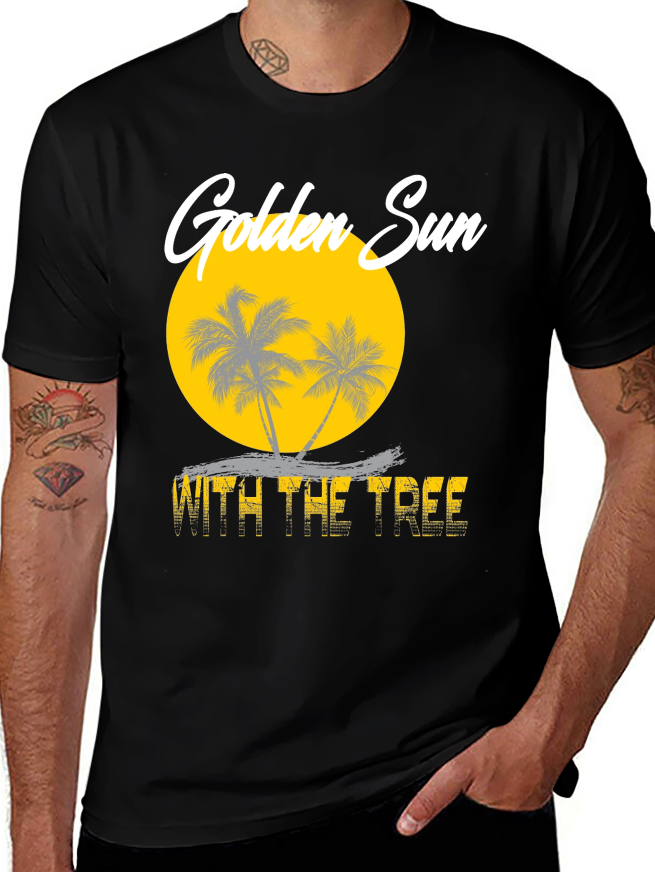 Golden Sun With The Tree Graphic Tee