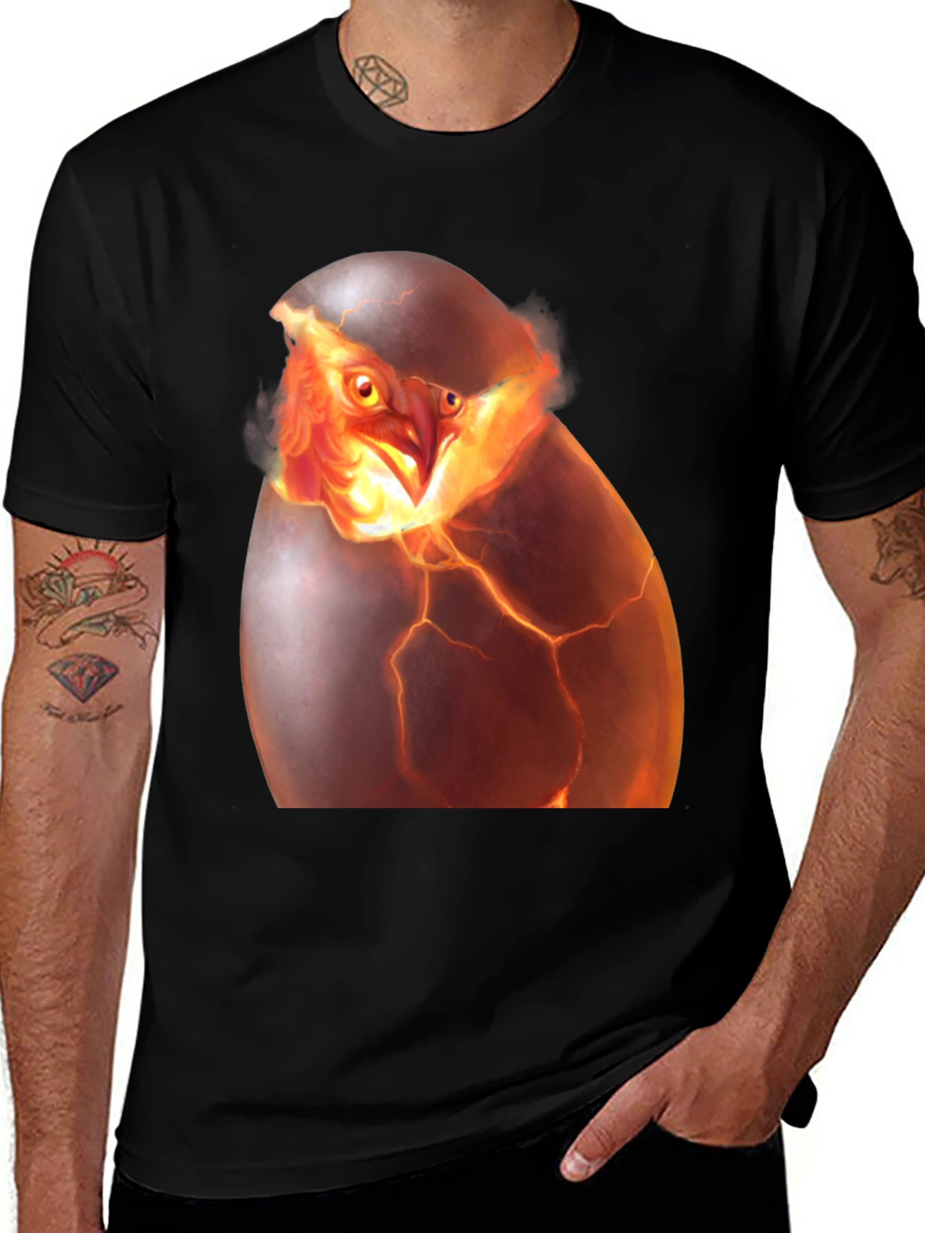 Phoenix Hatching T-Shirt - Fiery Bird Design