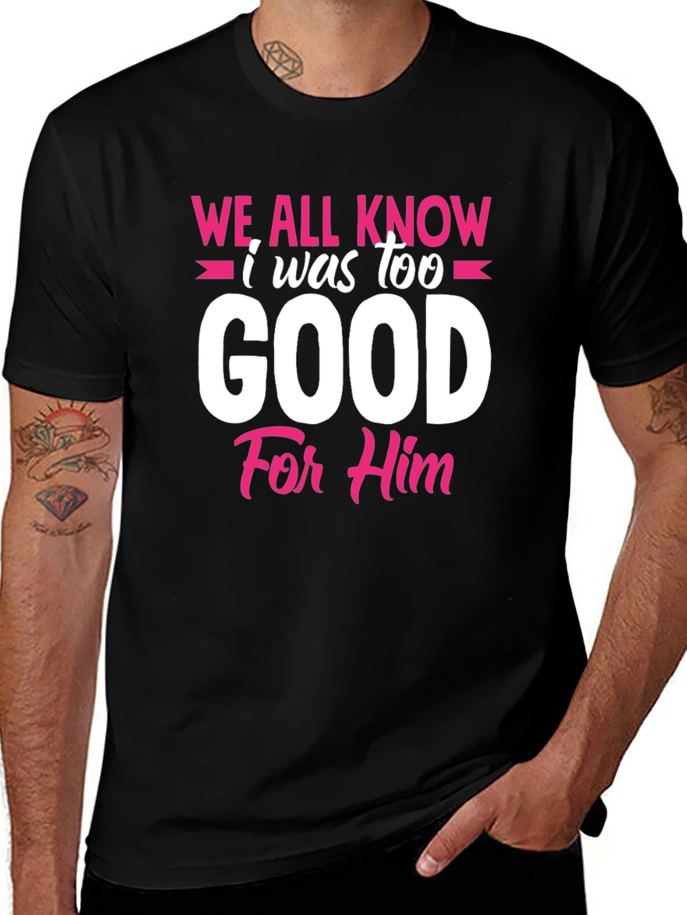 Black Funny 'Too Good' Graphic T-Shirt main image