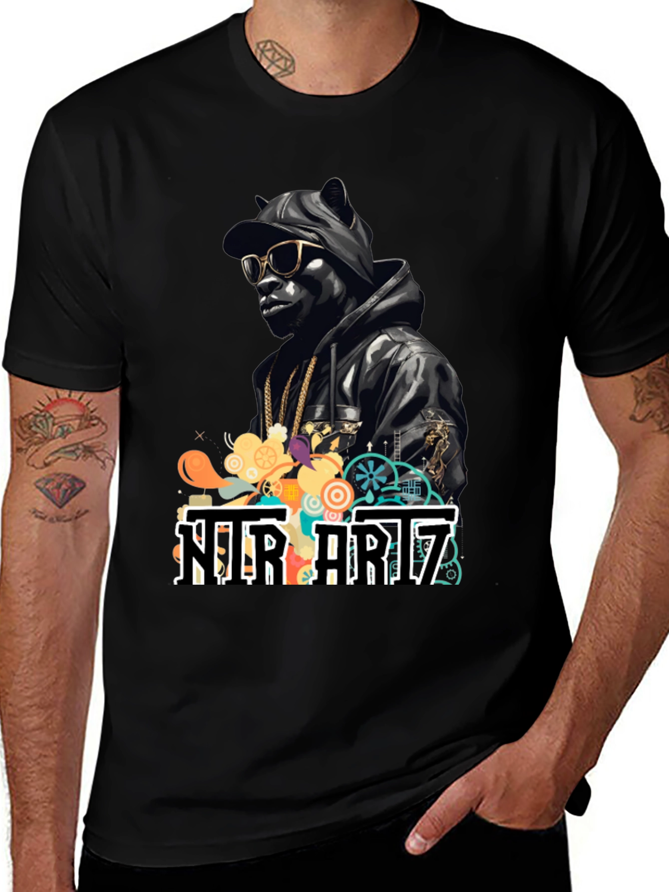 Variant 2 of Black T-Shirt with Cool Graphic Design