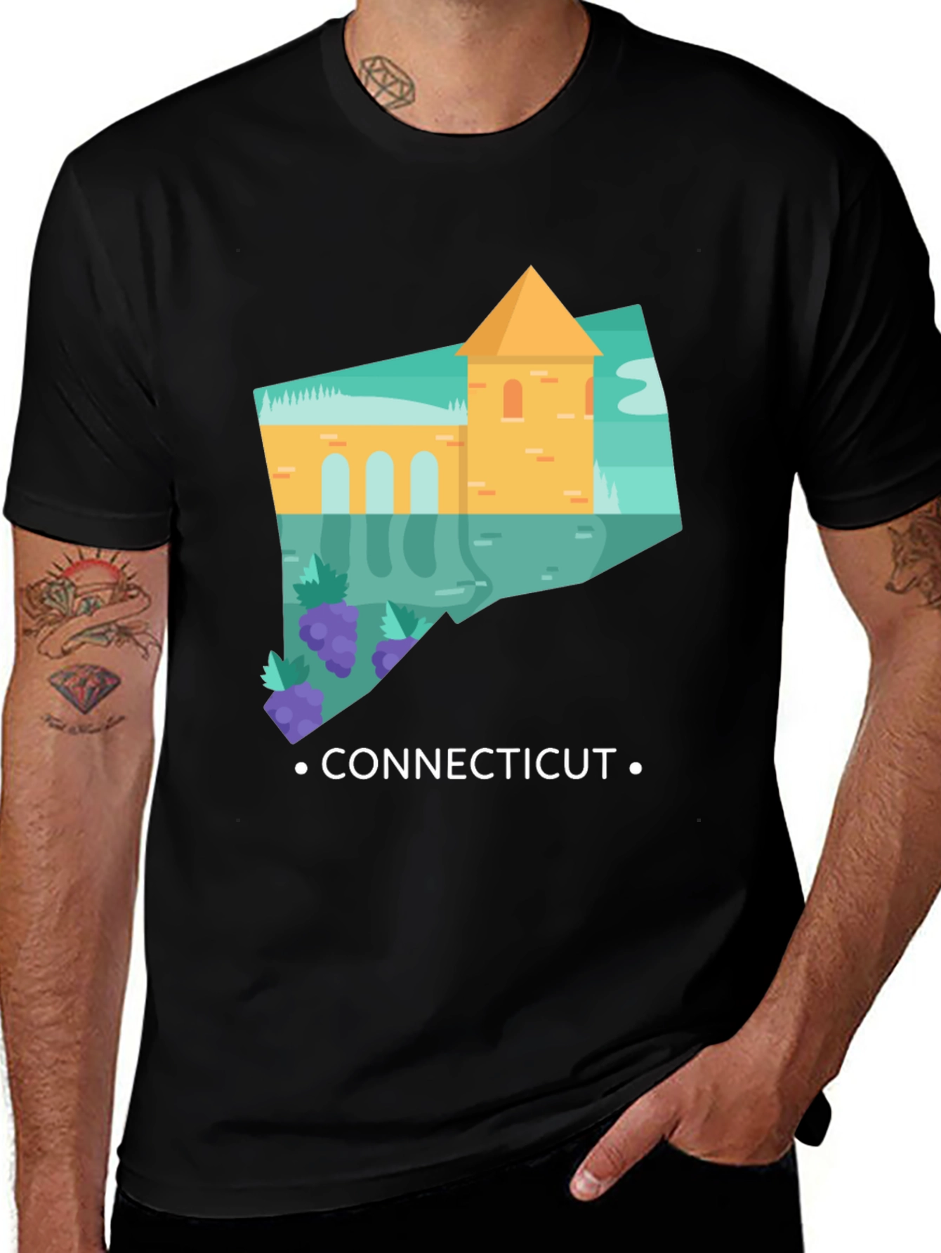 Connecticut State Graphic Tee - Stylish Travel Souvenir