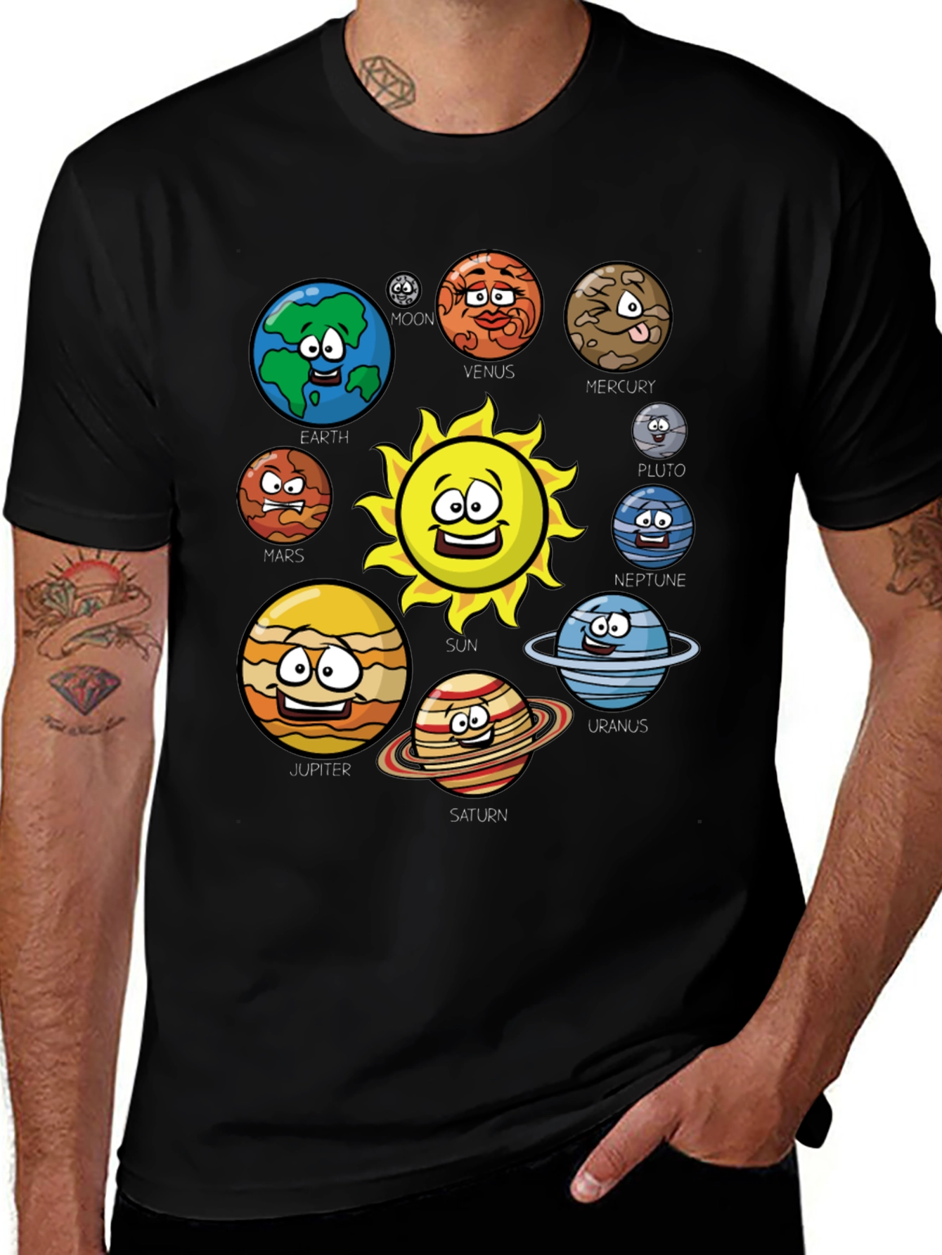 Variant 23 of Cartoon Solar System T-Shirt - Planets
