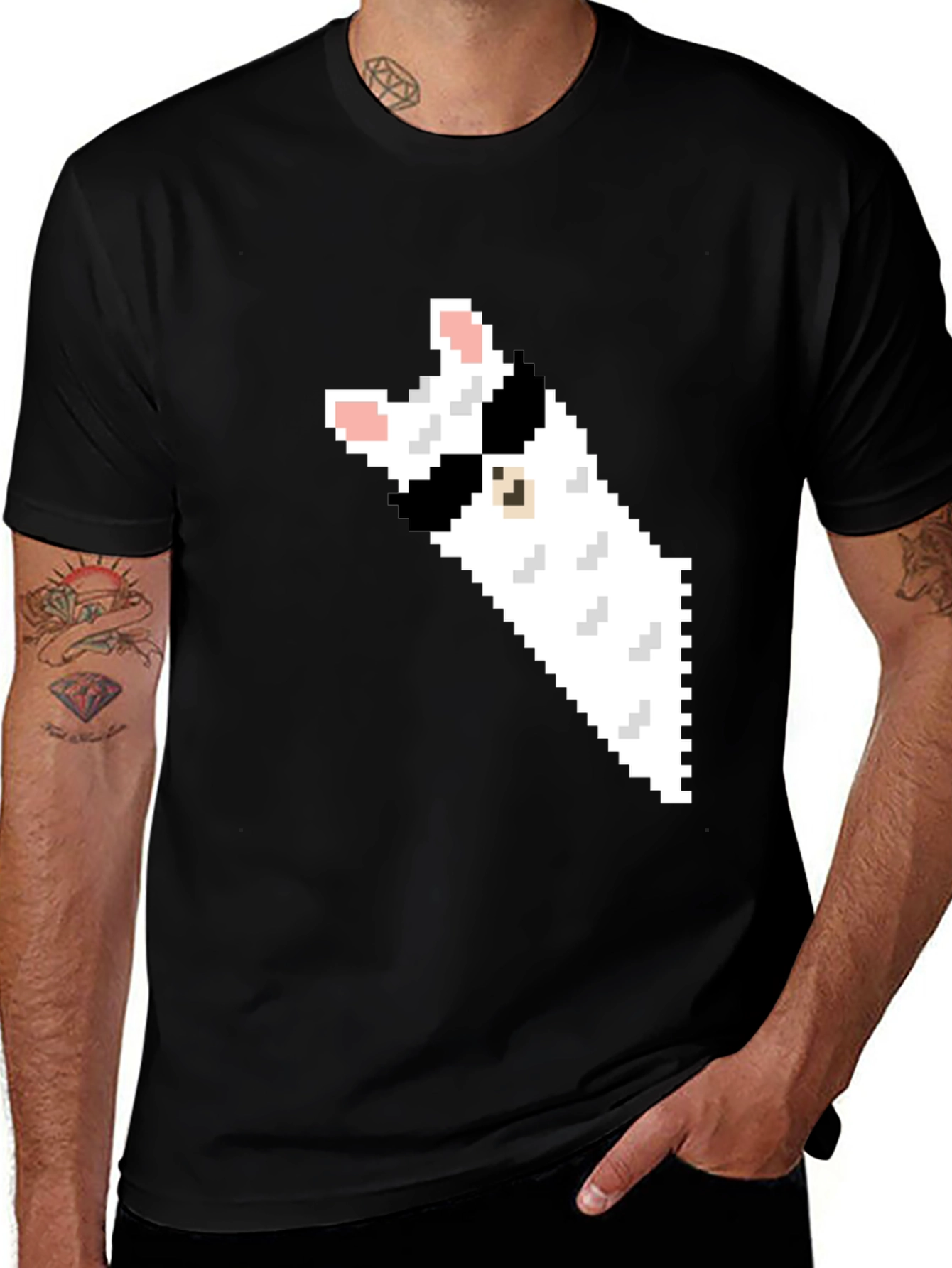 Variant 30 of Pixel Cat Black T-Shirt - Gamer Style