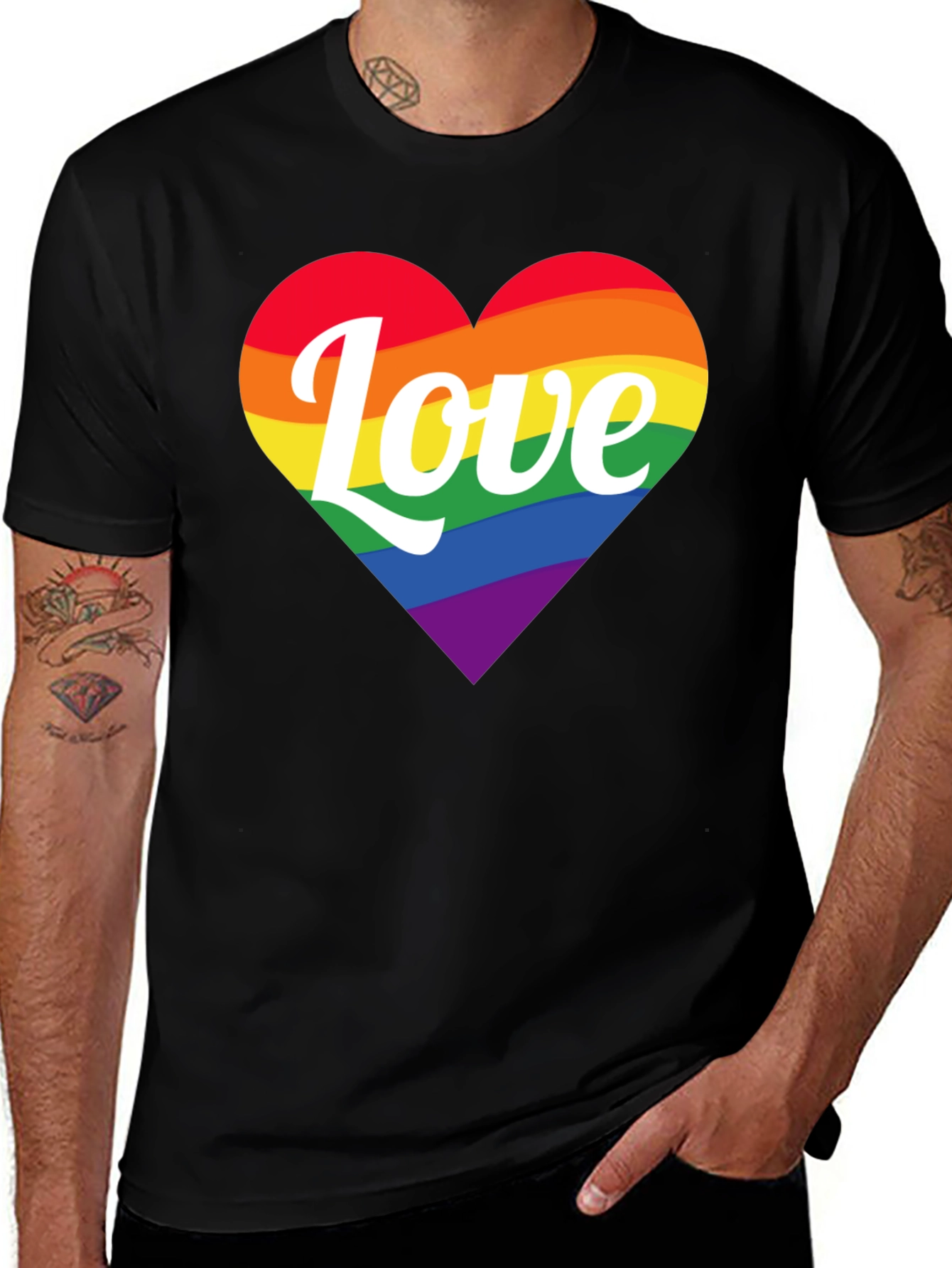Love Wins Pride T-Shirt Heart Rainbow LGBT Equality
