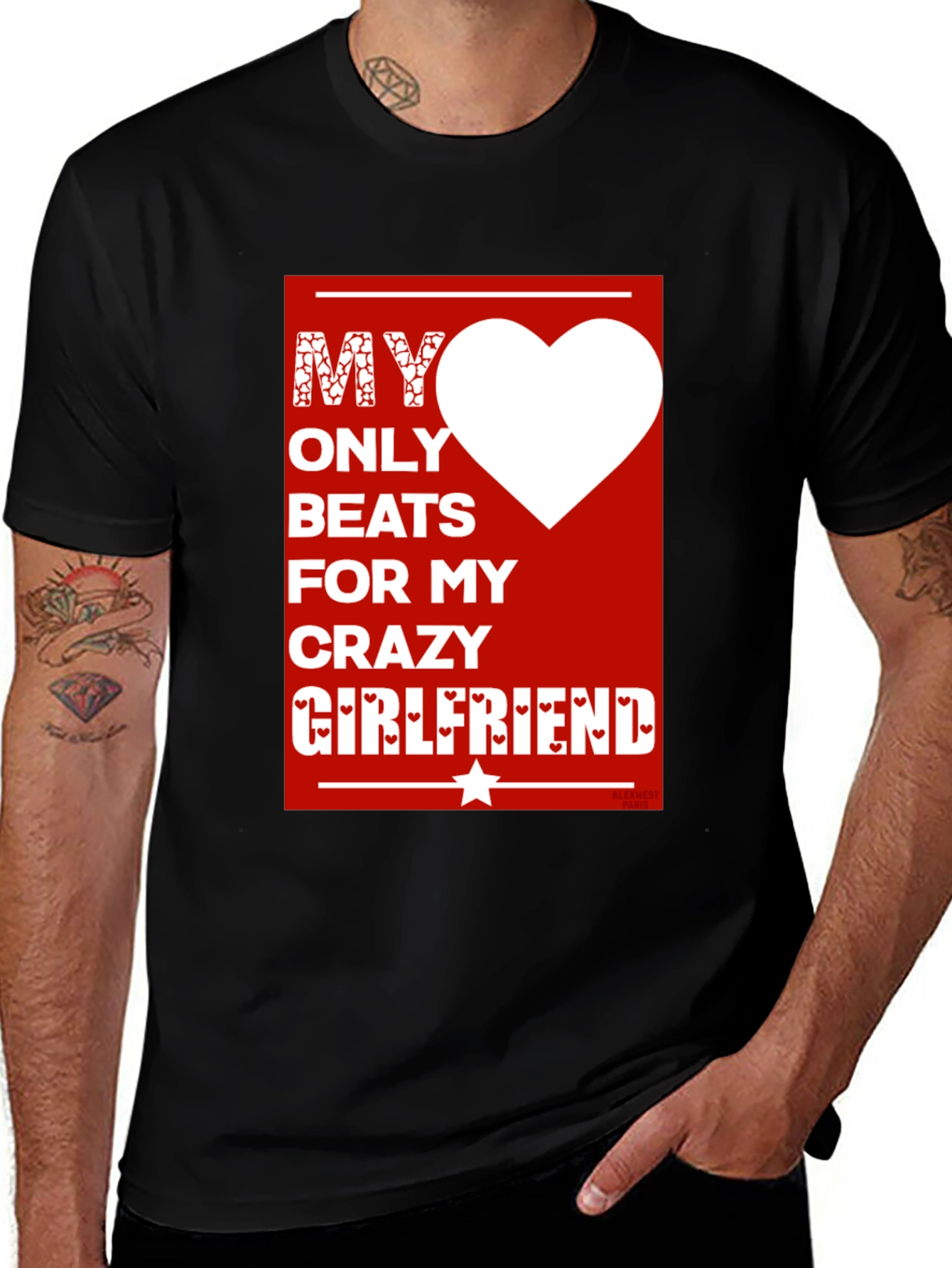 Variant 7 of My Heart Beats For My Crazy Girlfriend Graphic Tee