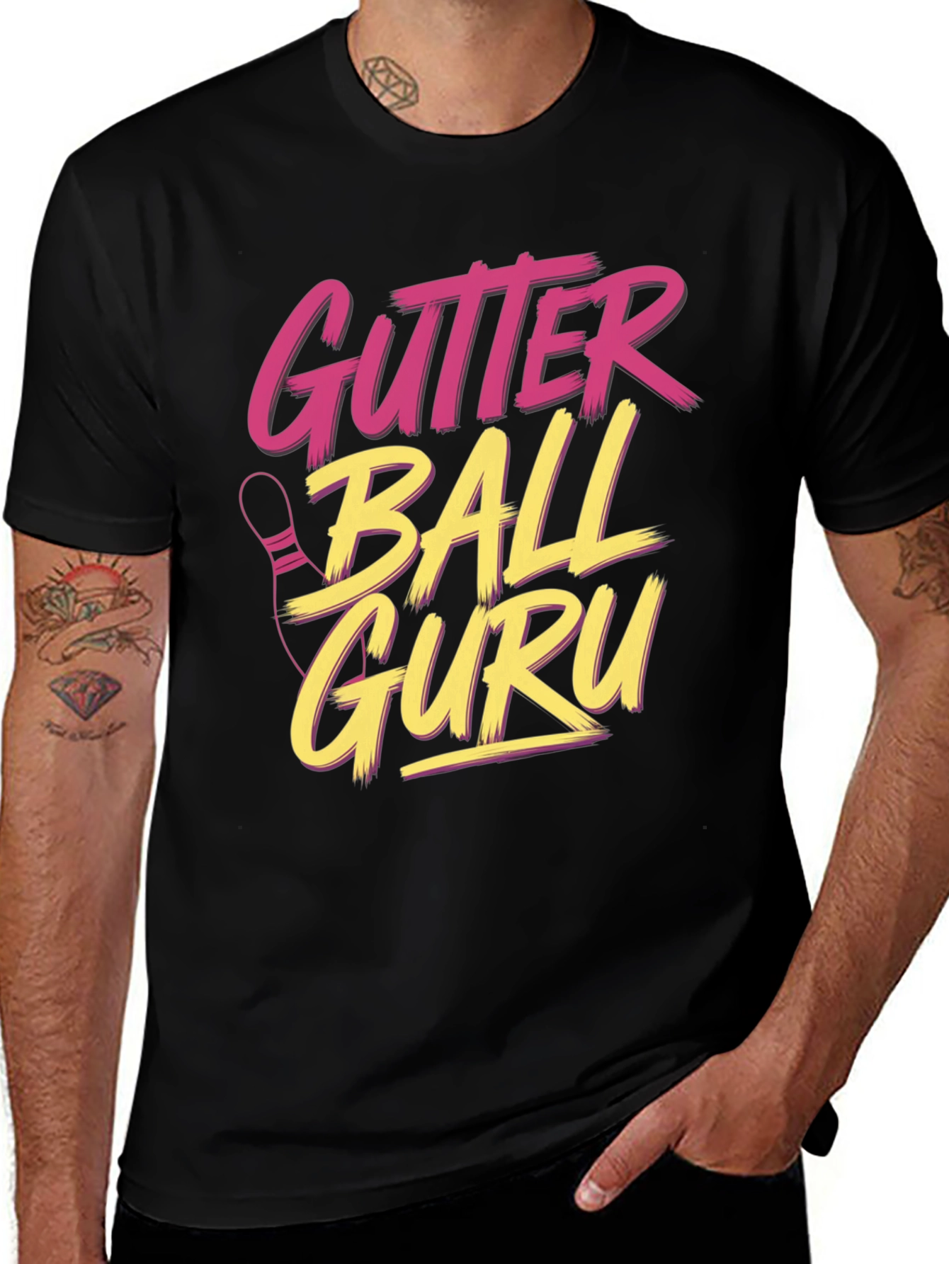 Variant 26 of Gutter Ball Guru Retro Bowling T-Shirt