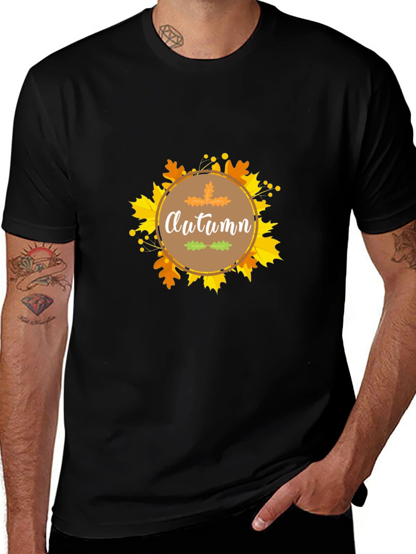 Variant 23 of Autumn Leaves Black T-Shirt