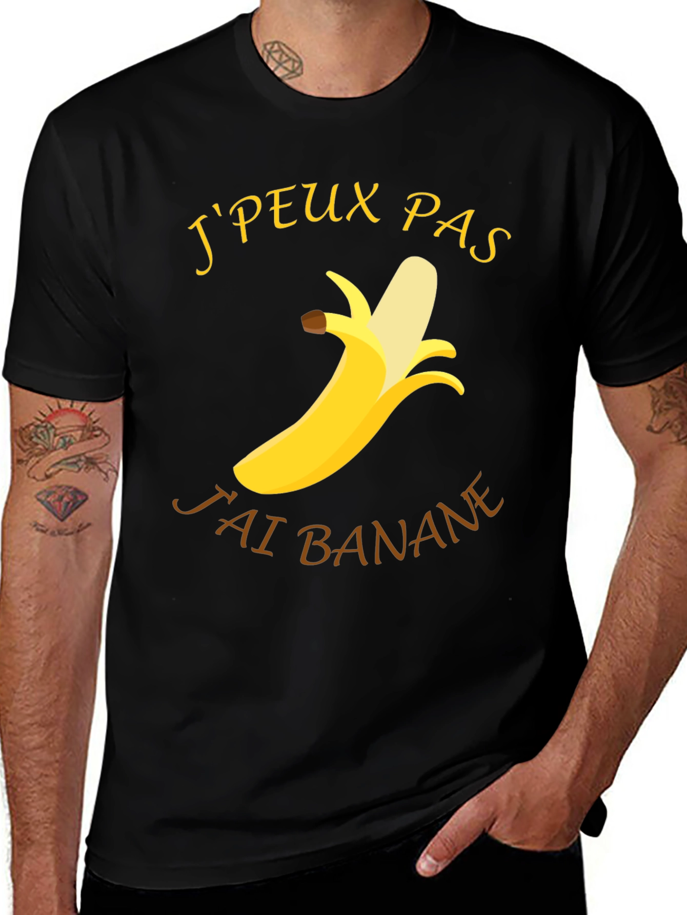 Variant 10 of Funny French Banana T-Shirt - J'Peux Pas J'ai Banane!