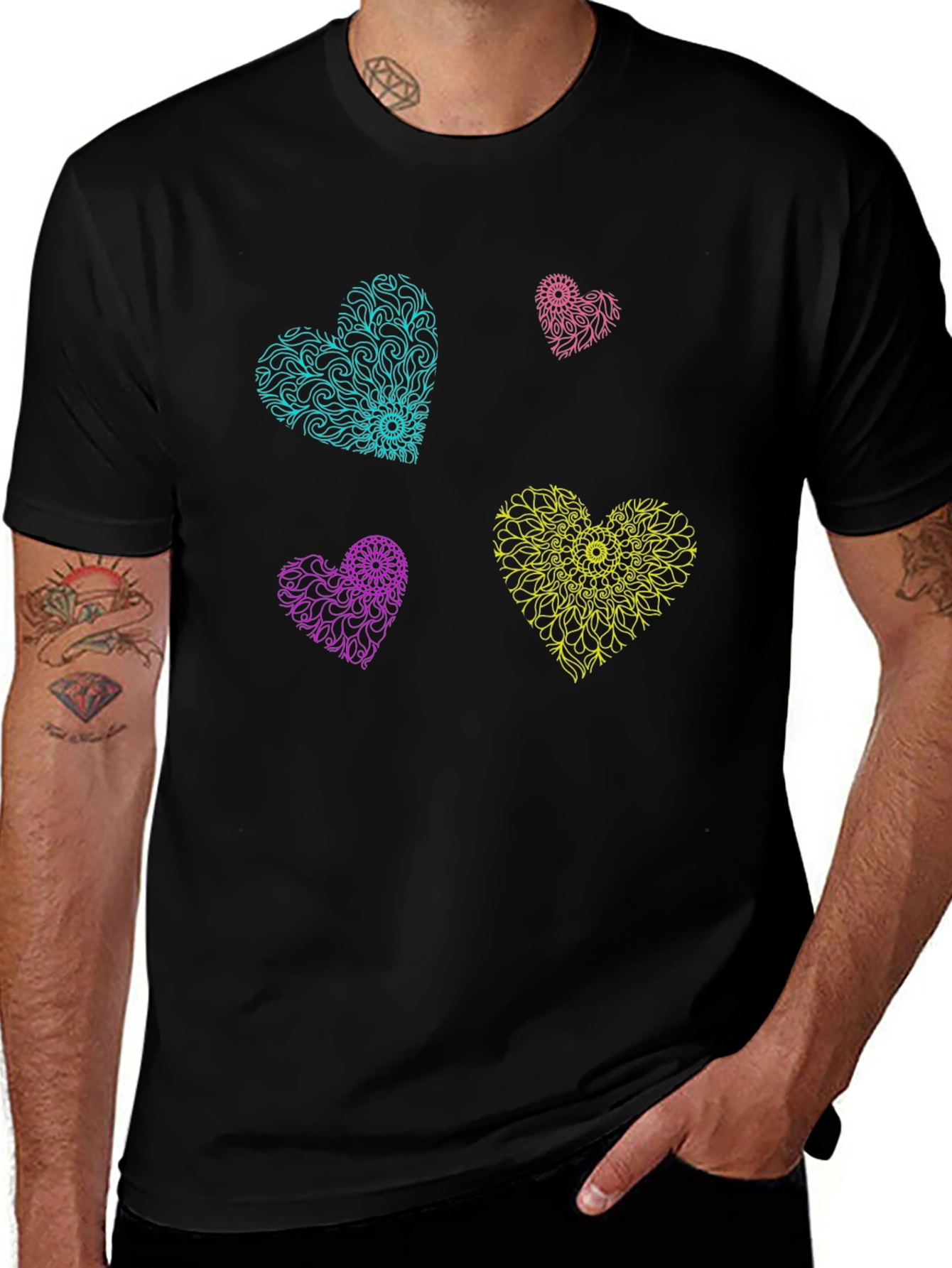 Variant 23 of Heart Mandala T-Shirt - Vibrant Graphic Tee