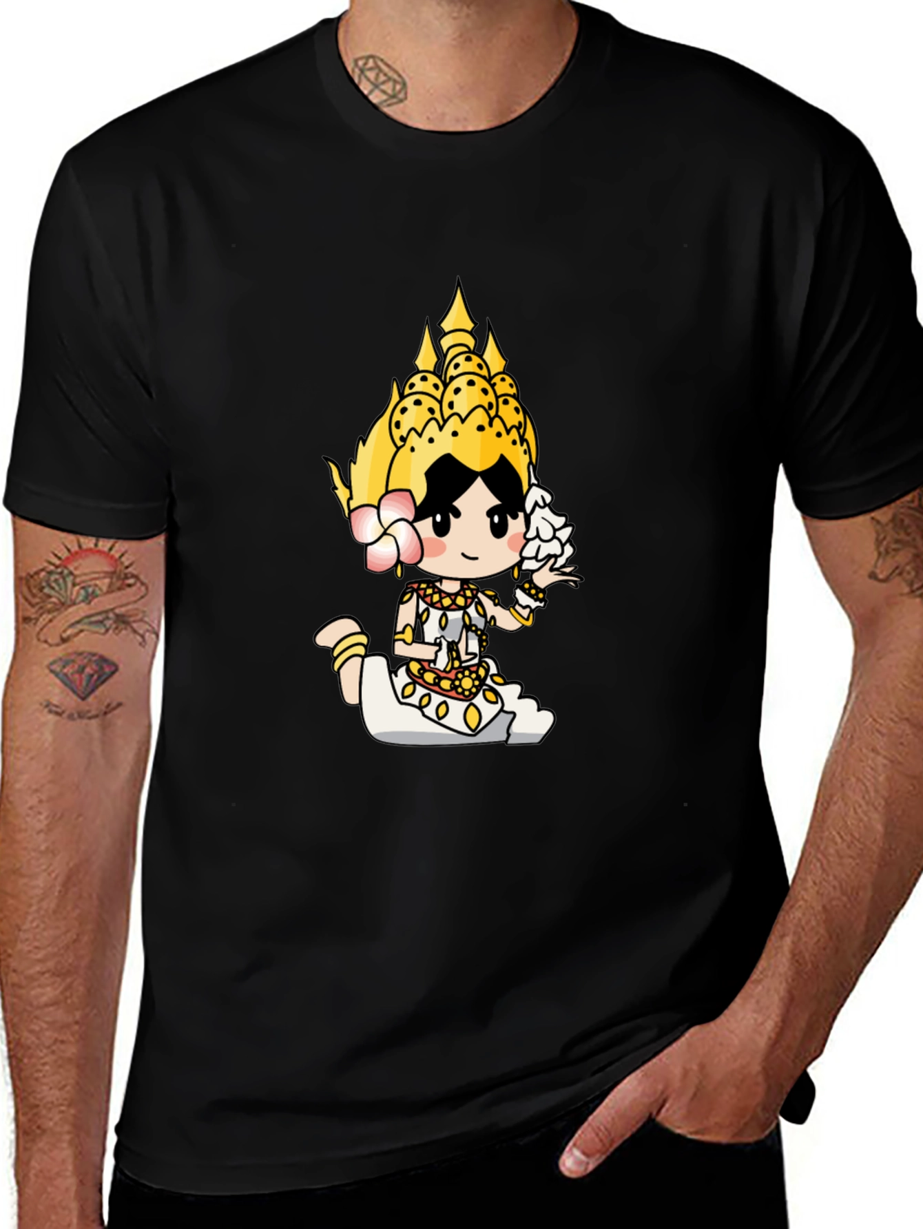 Variant 10 of Cartoon Apsara Dancer Graphic T-Shirt - Unisex