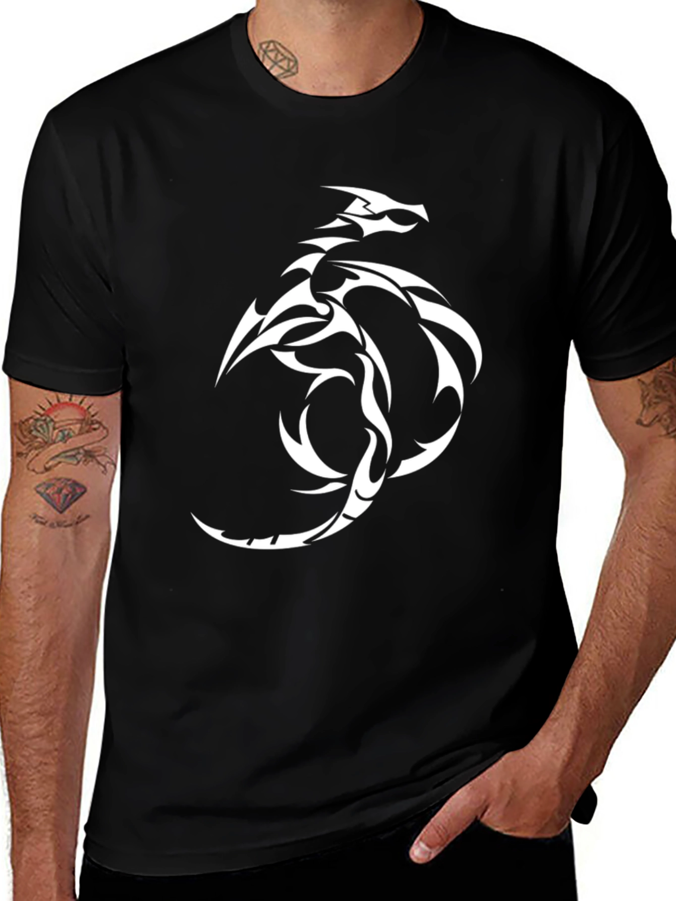 Variant 14 of Dragon Graphic Black T-Shirt
