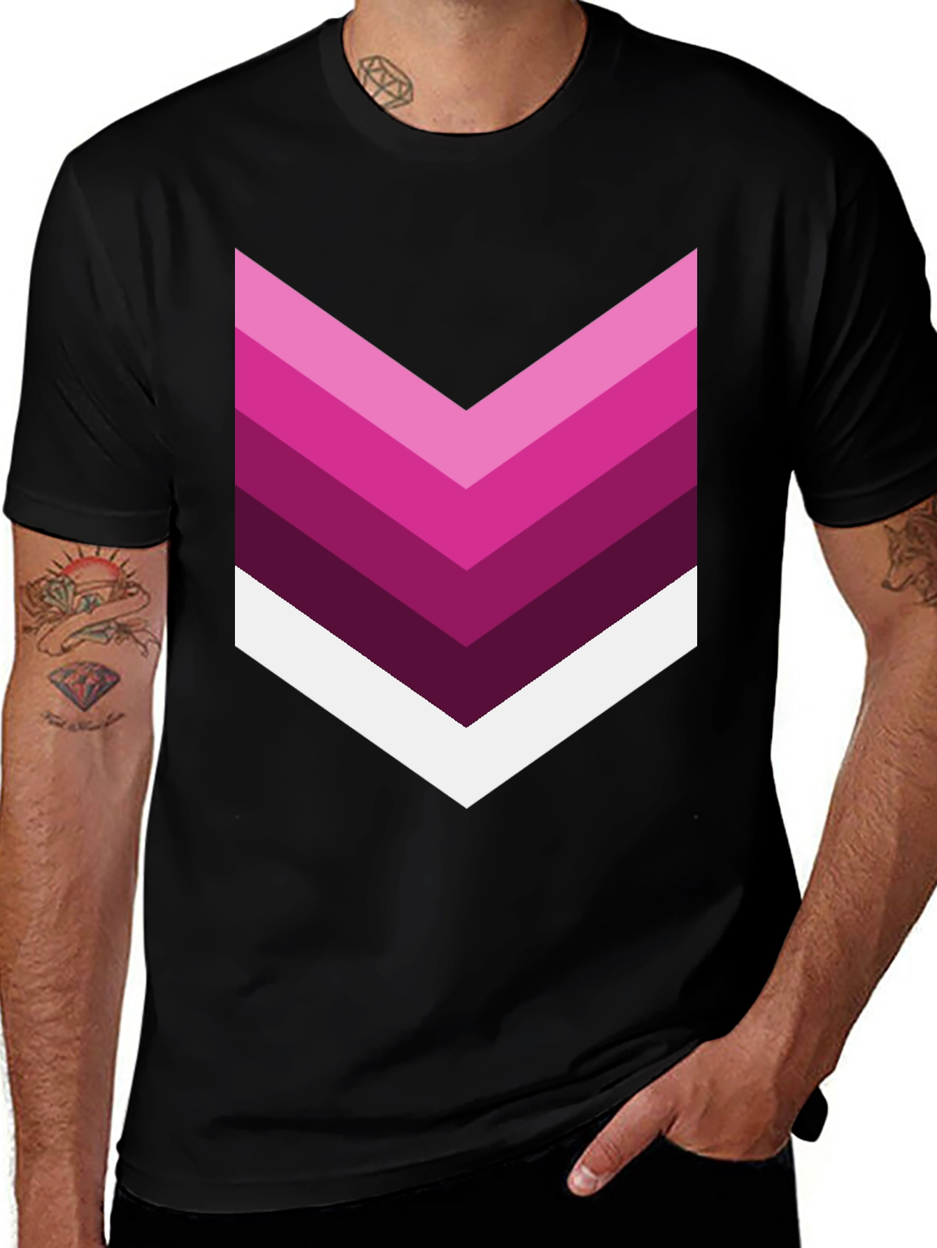 Variant 22 of Chevron Stripe Graphic Tee - Modern Style