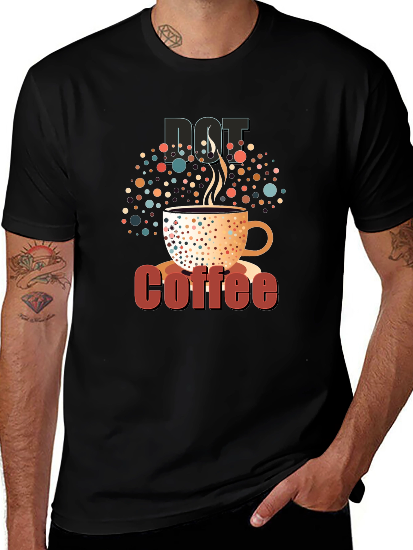 Variant 5 of Dot Coffee Black T-Shirt