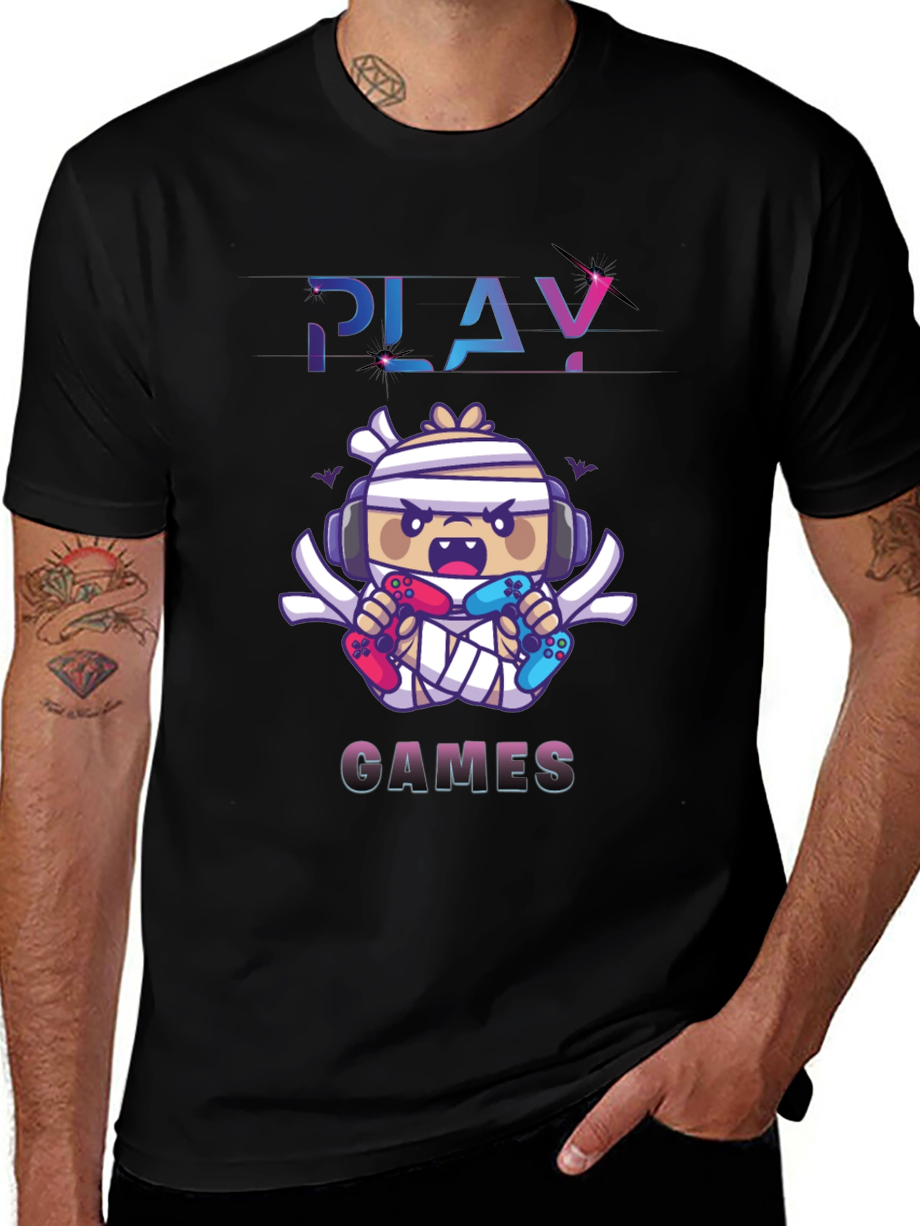 Variant 20 of Play Games Mummy Gamer Black T-Shirt