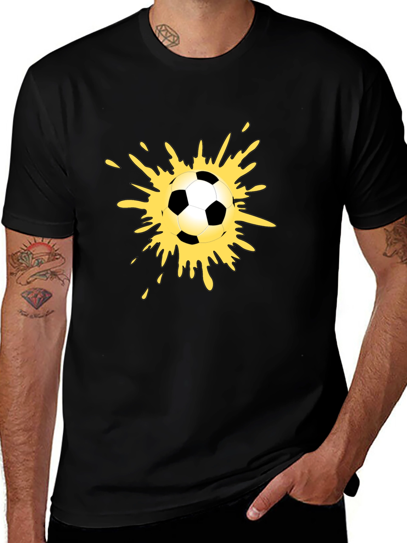 Soccer Splash Tee - Black Graphic T-Shirt