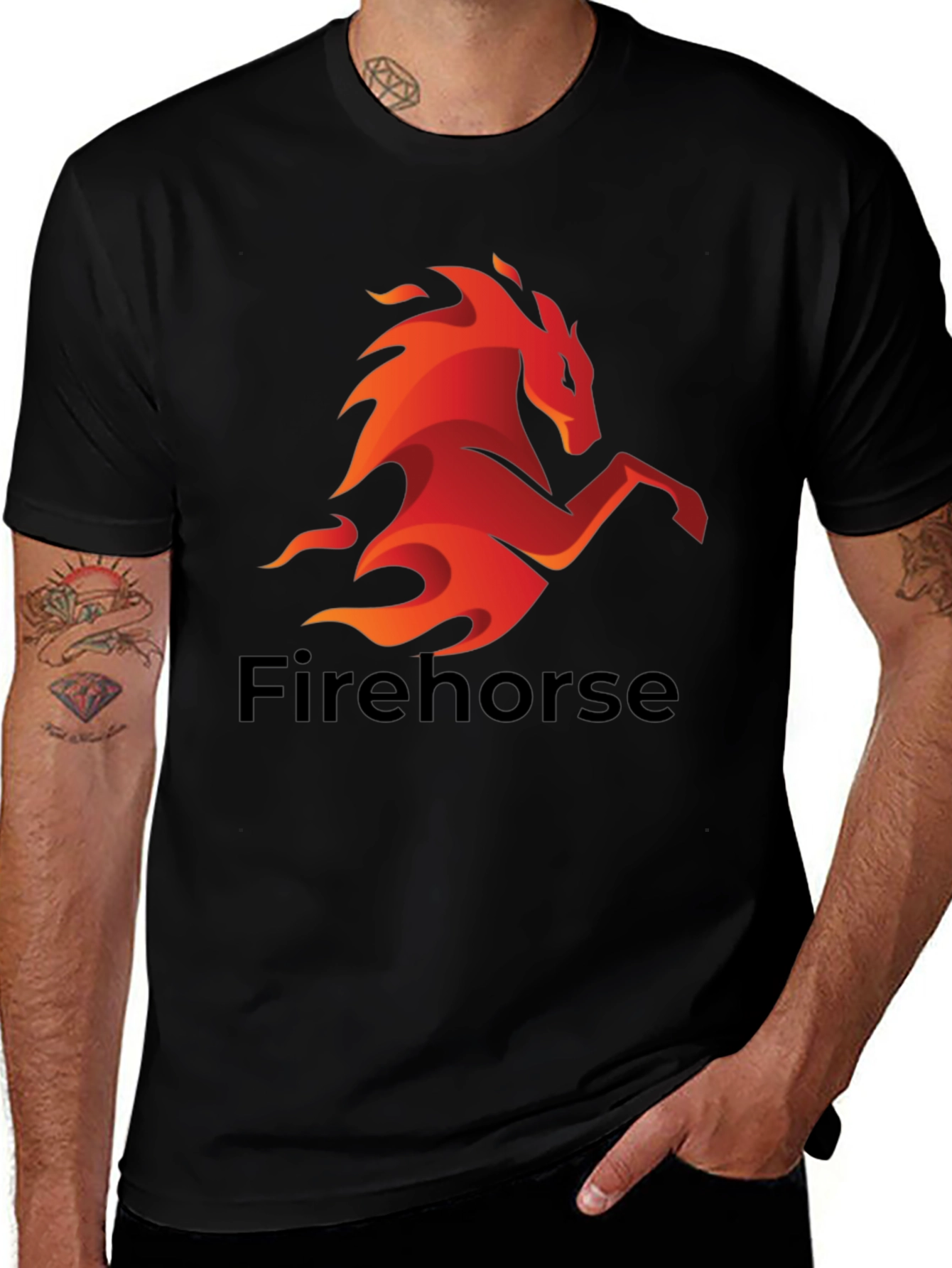 Variant 17 of Firehorse Graphic Tee - Bold Black T-Shirt