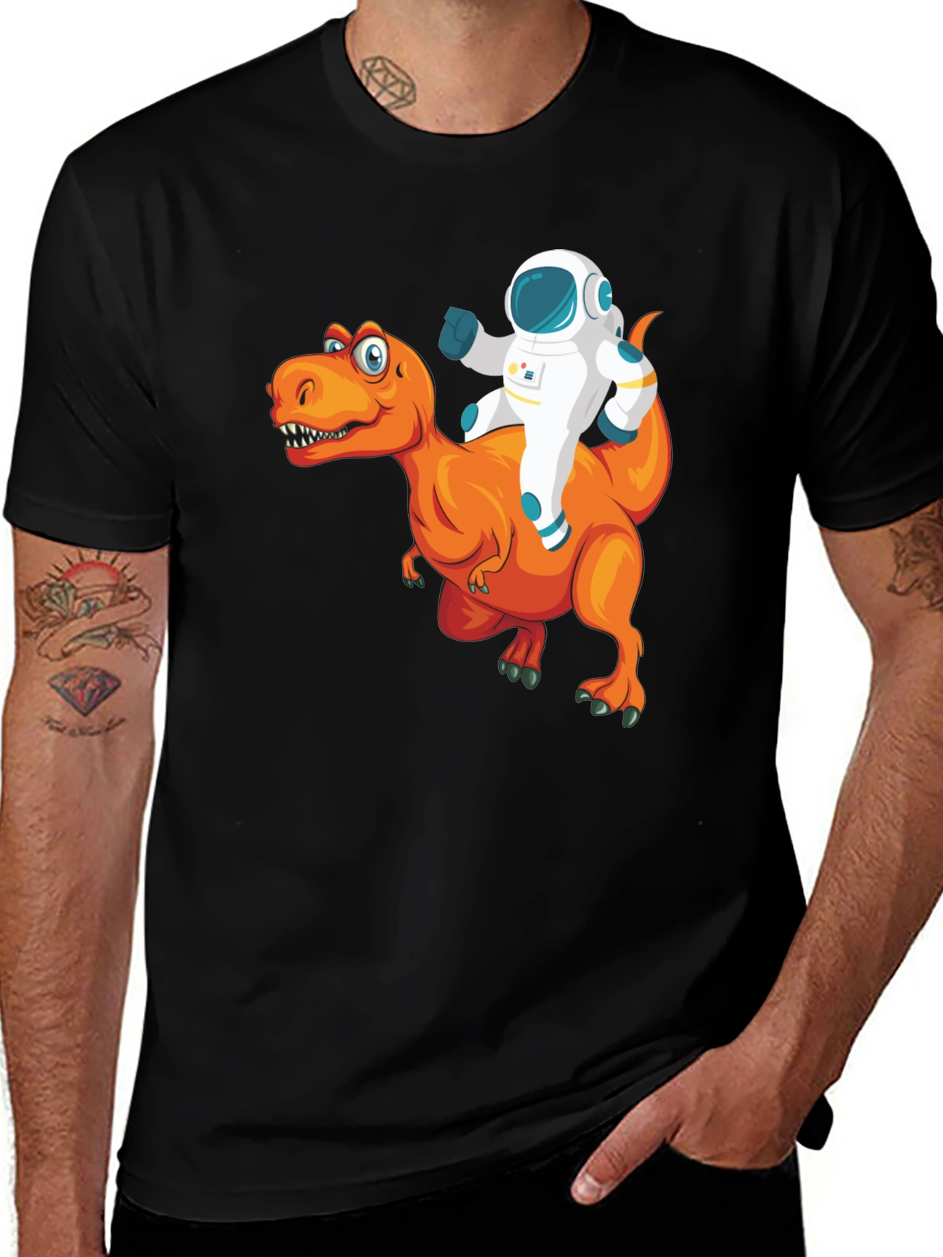Variant 12 of Astronaut Riding a Dinosaur T-Shirt - Funny Graphic Tee