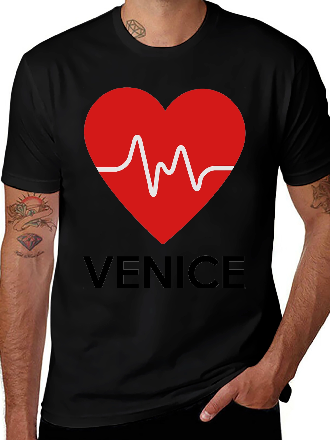 Venice Heartbeat Graphic Tee - Trendy Casual Style
