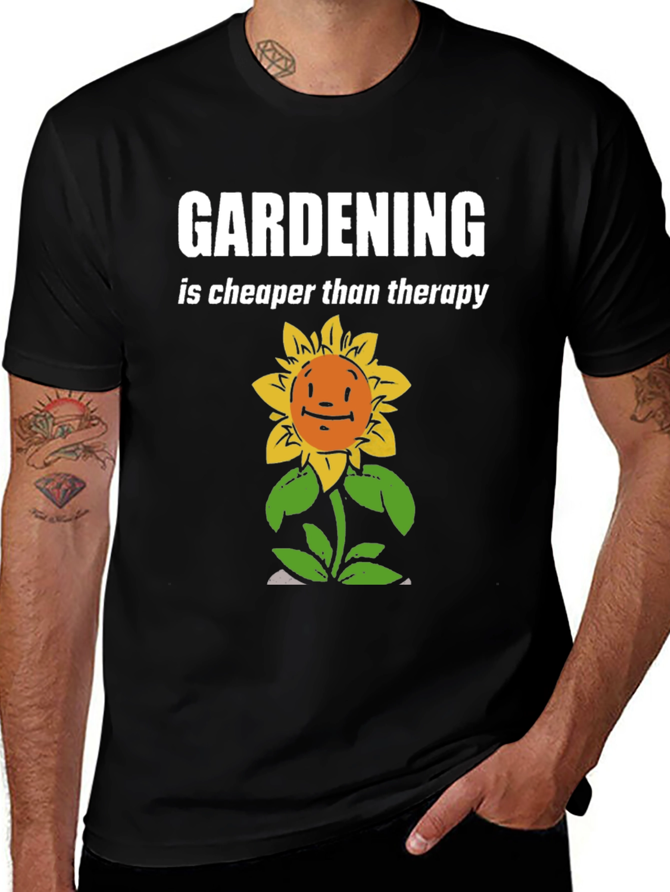 Variant 22 of Gardening Therapy T-Shirt - Sunflower Humor