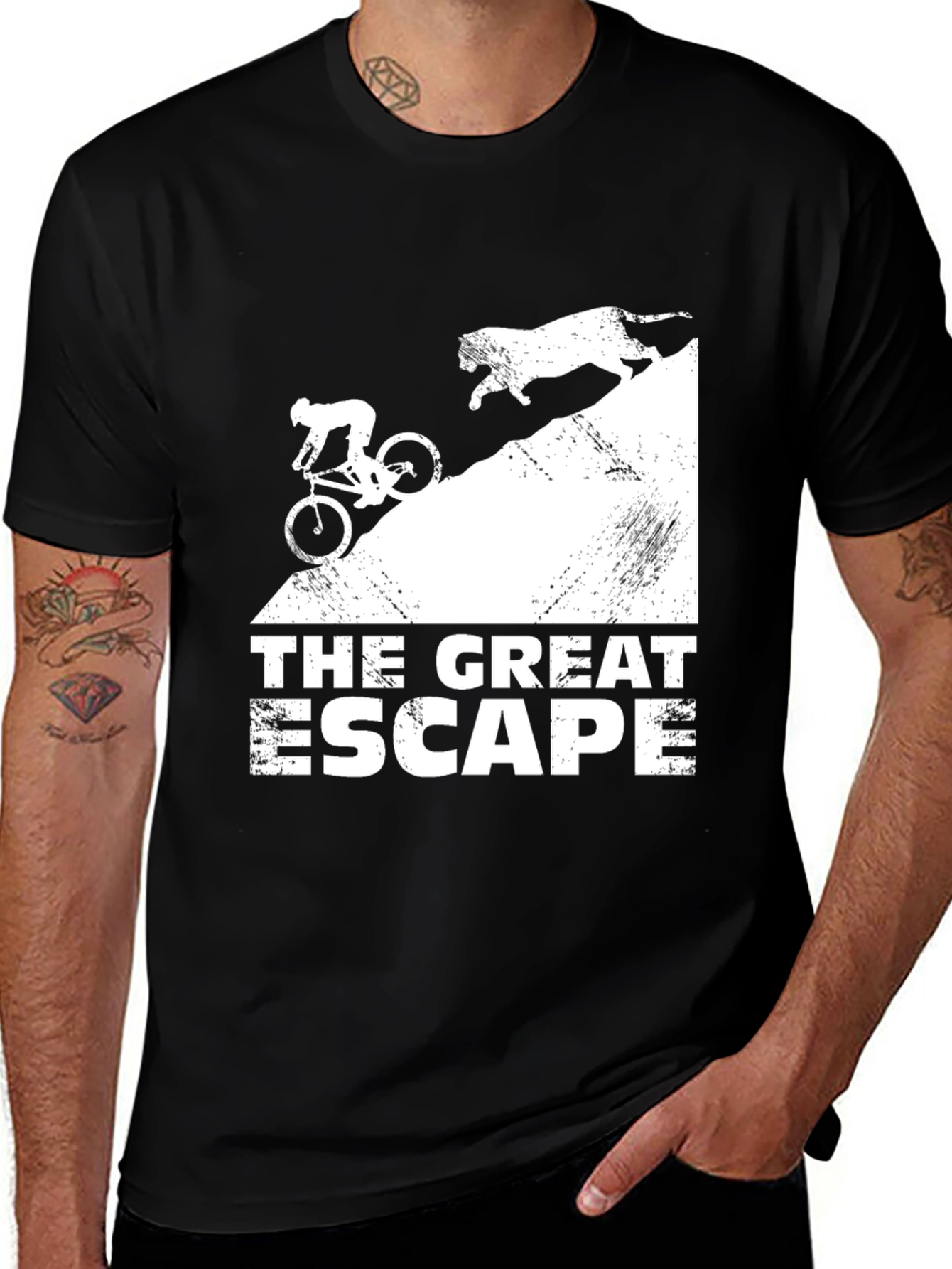 The Great Escape T-Shirt - Mountain Biker vs. Cougar
