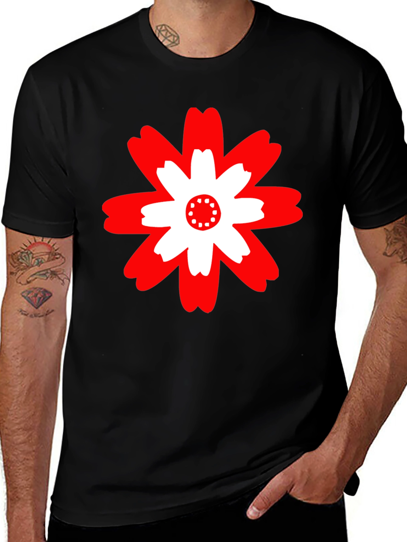 Variant 20 of Bold Floral Graphic Tee - Modern Casual Style